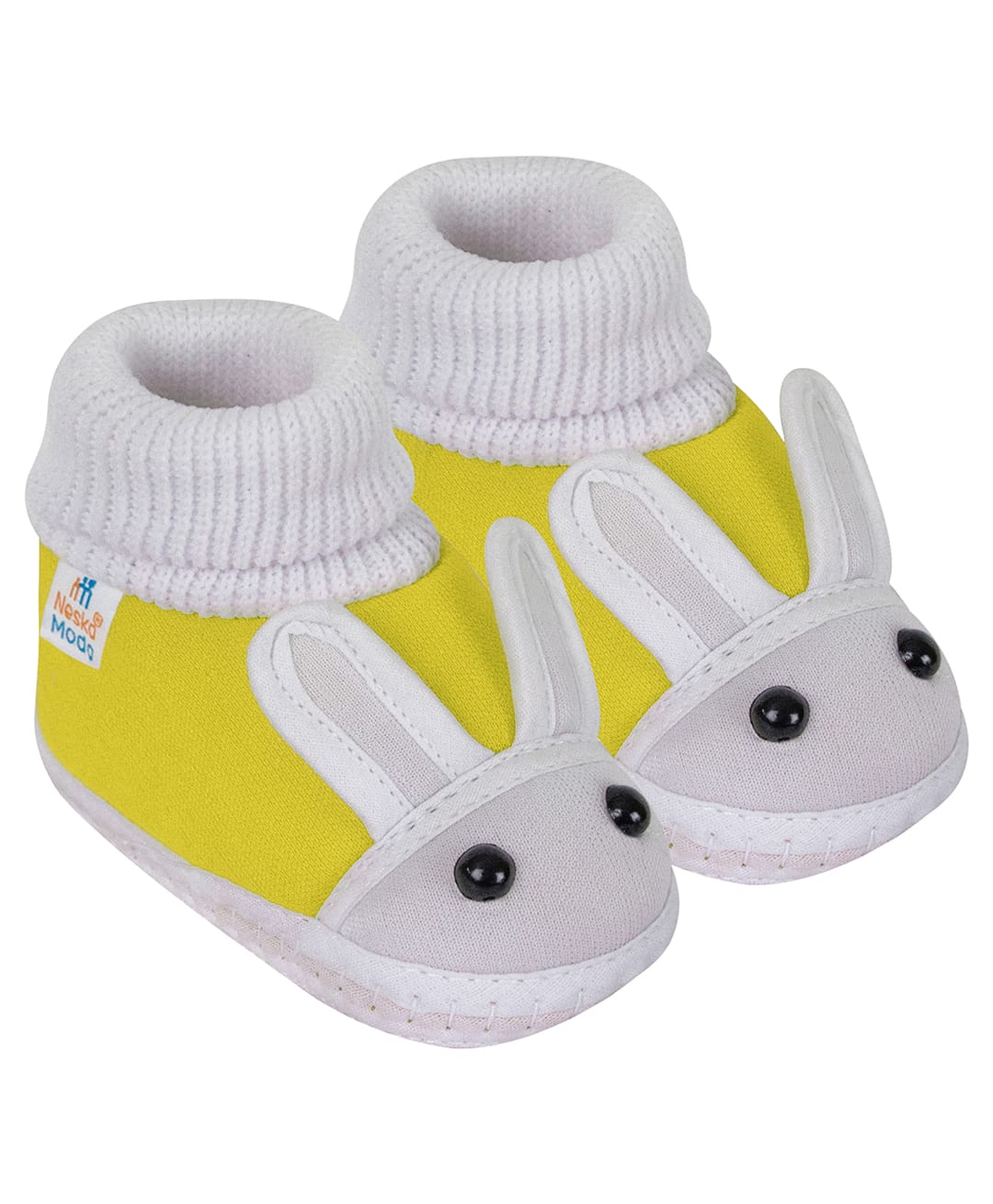 Neska Moda Rabbit Applique & Frill Detailed Booties - Yellow-image-33
