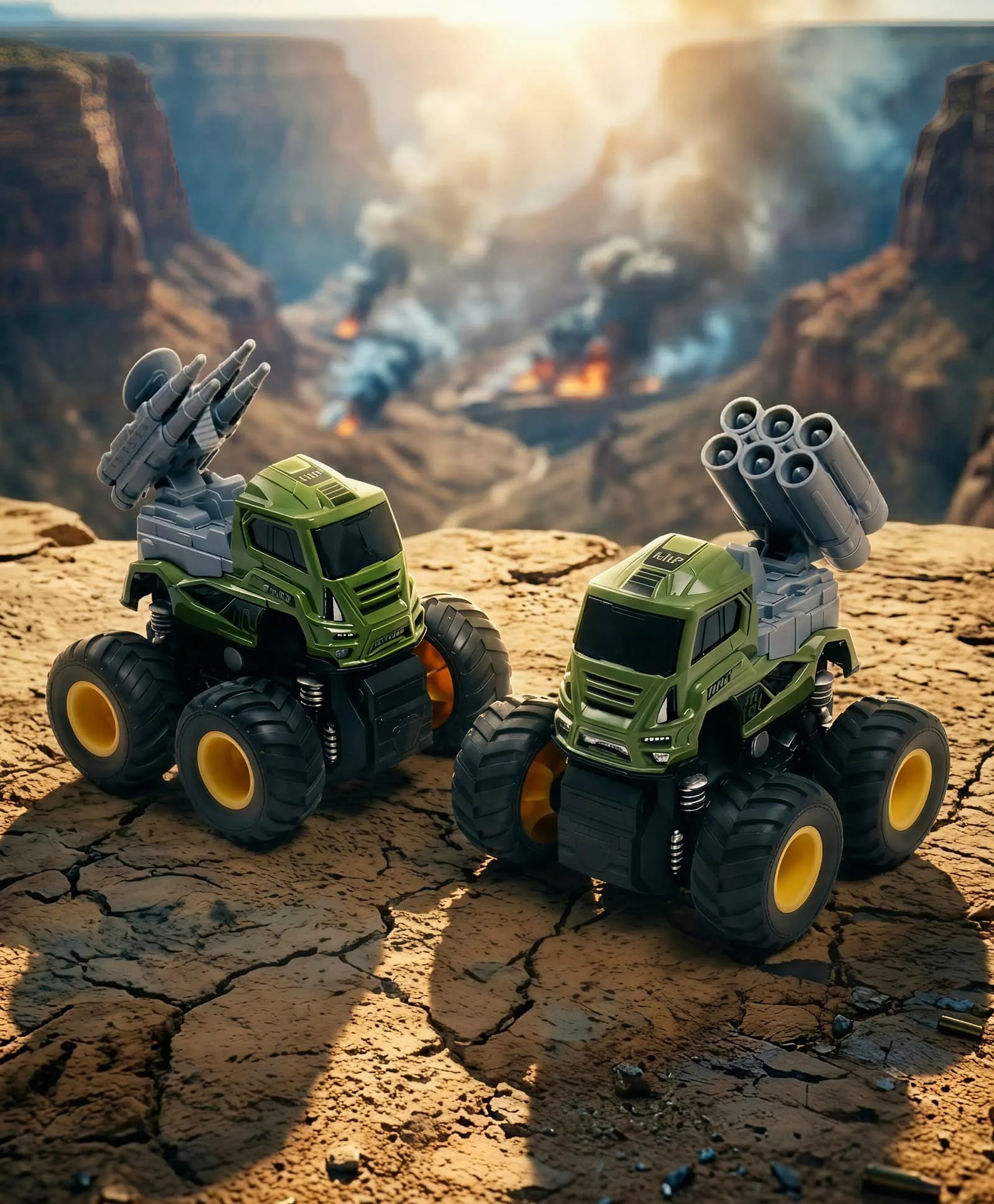 Play Nation Die-Cast Mega Strike Truck Pack of 2| Friction Powered Military Truck Toy for Kids| Push & Go Off-Road Vehicles| Gifting Idea for 3+ Year | BIS Certified-picture-19