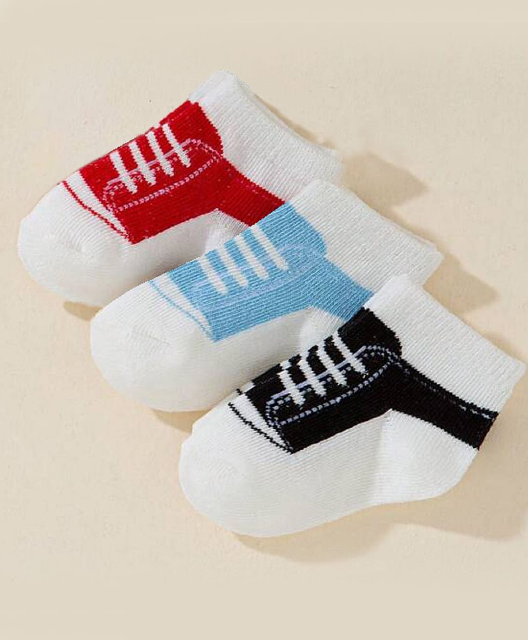 Bolly Lounge Cotton Knit Pack Of 3 Shoe Designed Socks - Multi Colour-image-28