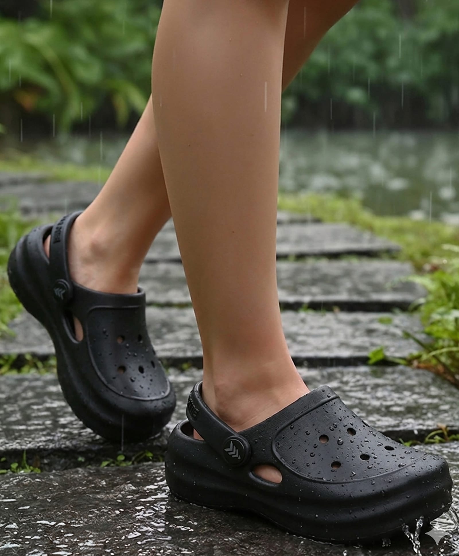Pine Kids School Shoes Solid Colour Clogs with Back Strap - Black-picture-38