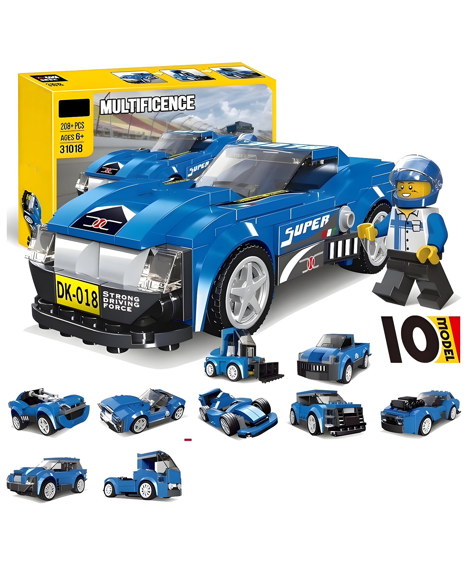 NEGOCIO 10-in-1 Building Blocks Set for Kids STEM Educational Construction Toys | Race Car, Sports Car, Truck, SUV | Creative Building Kit Gift for kids- PACK OF 1- COLOR MAY VARY-picture-16