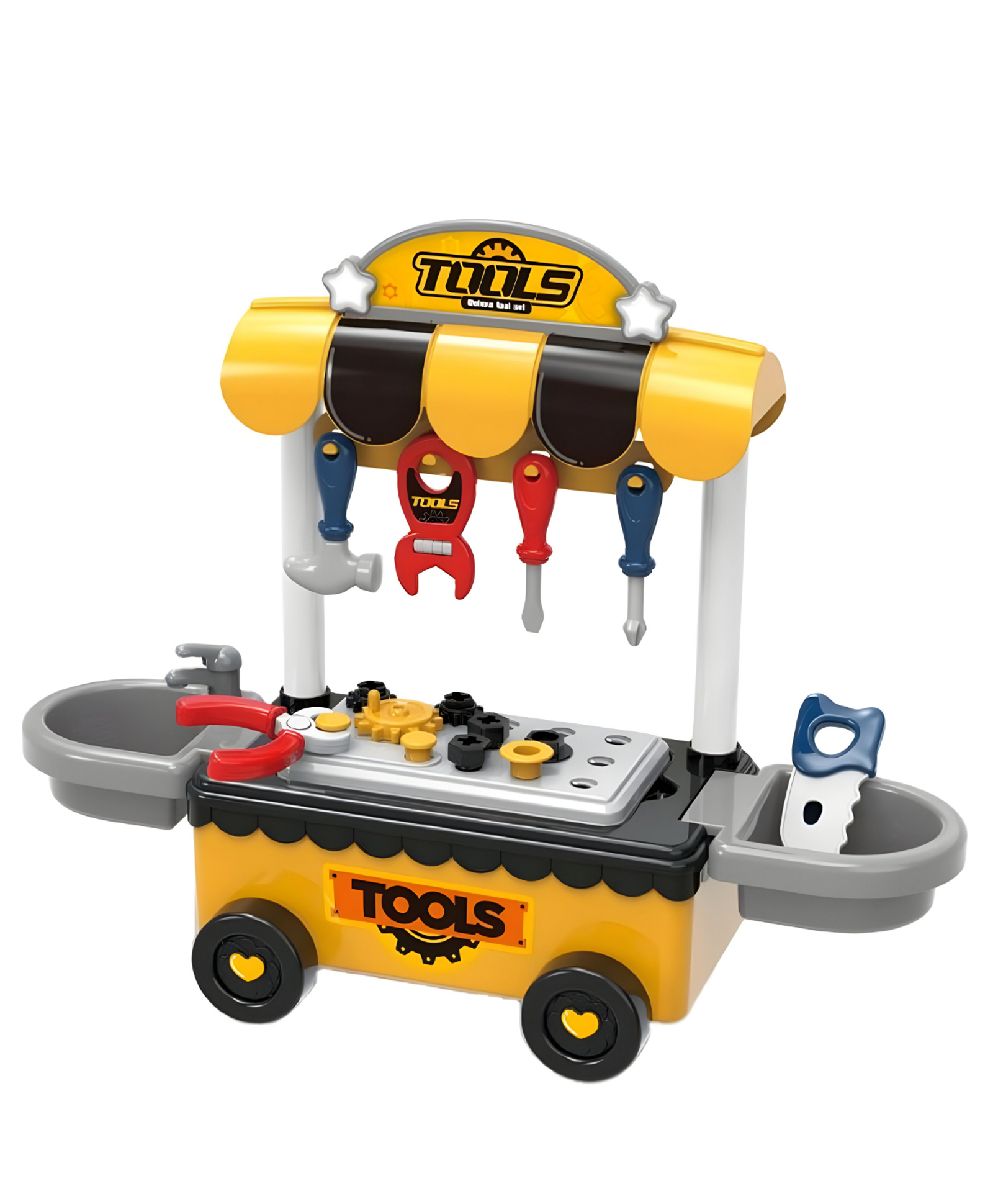 NEGOCIO Kids Repair Tool Set ,Children Pretend Play Emulational DIY Trolley Repair Kit Toy Educational Tool Box for Kids- PACK OF 1- COLOR MAY VARY-image-2