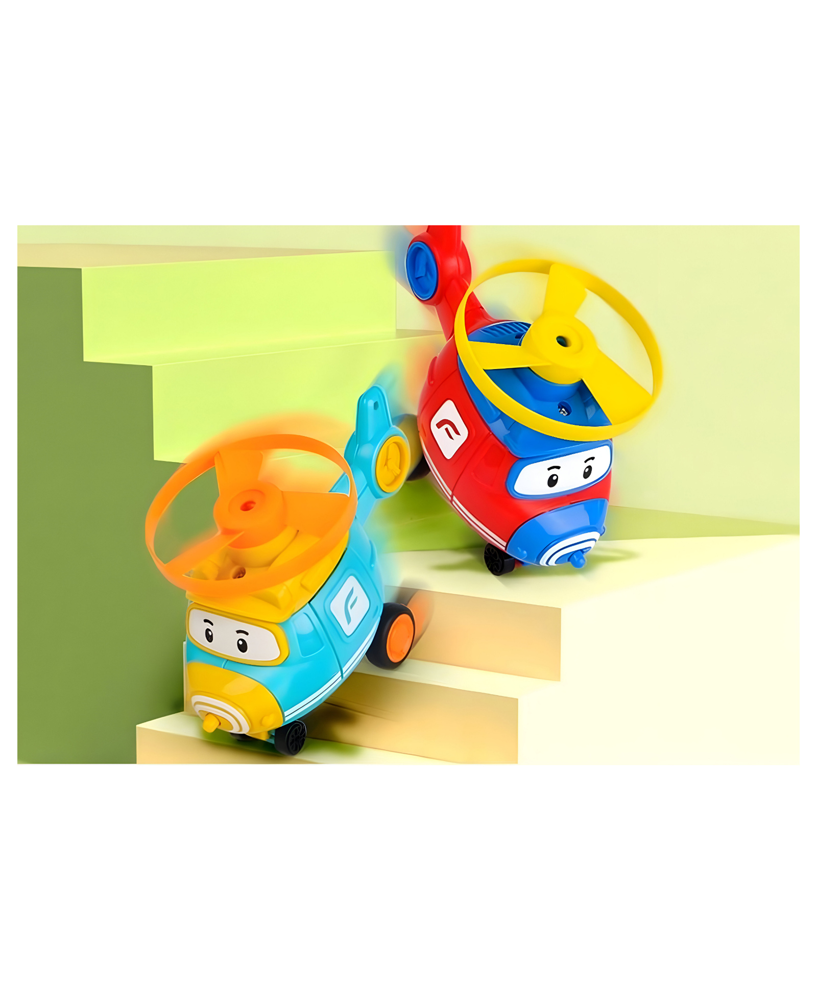 NEGOCIO Friction Powered Cartoon Inertial Helicopter Pull Back Toy for kids- PACK OF 1- COLOR MAY VARY-image-17