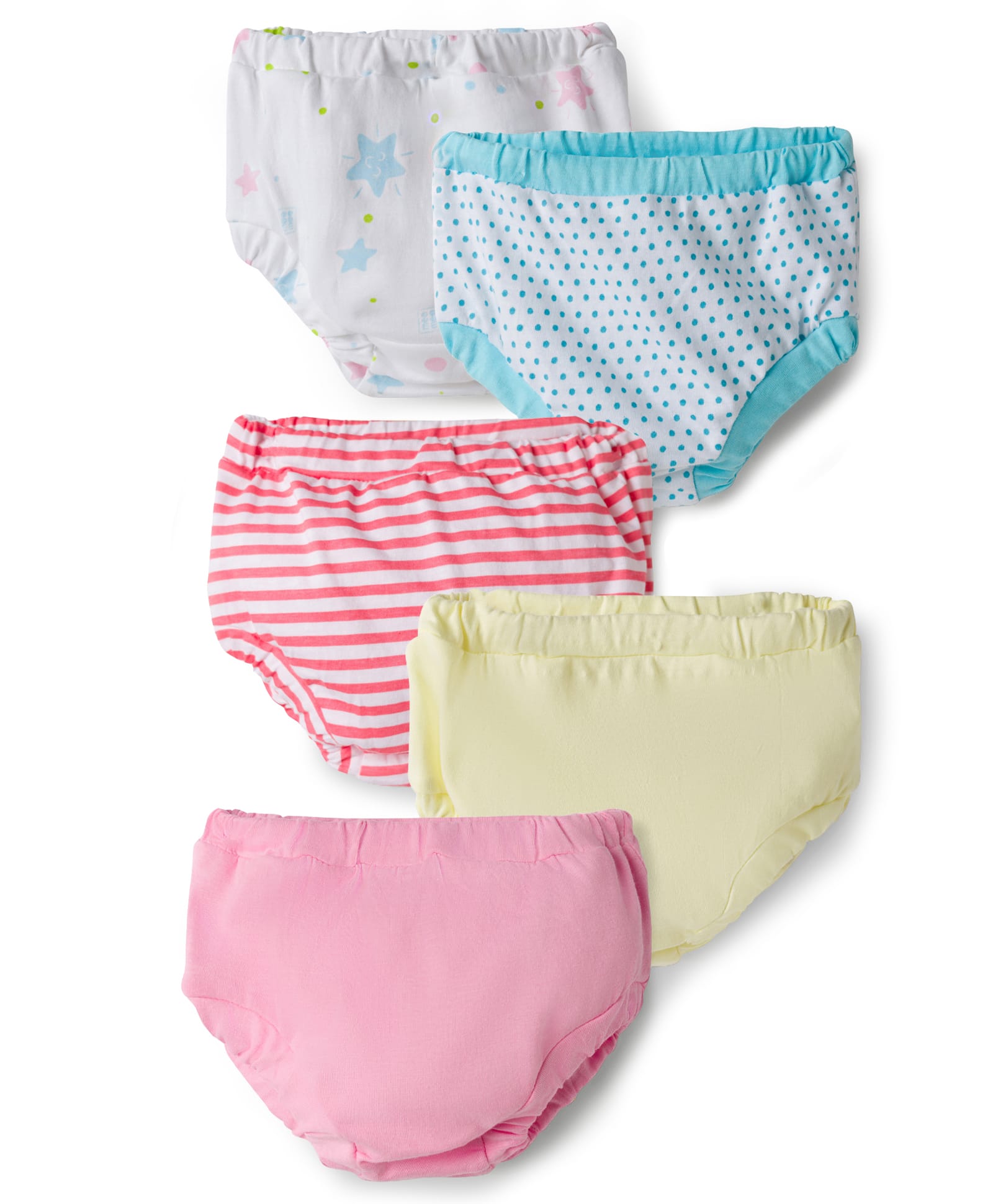OHMS Single Jersey Knit Panties With Star Print Pack Of 5 - Multicolour-image-49