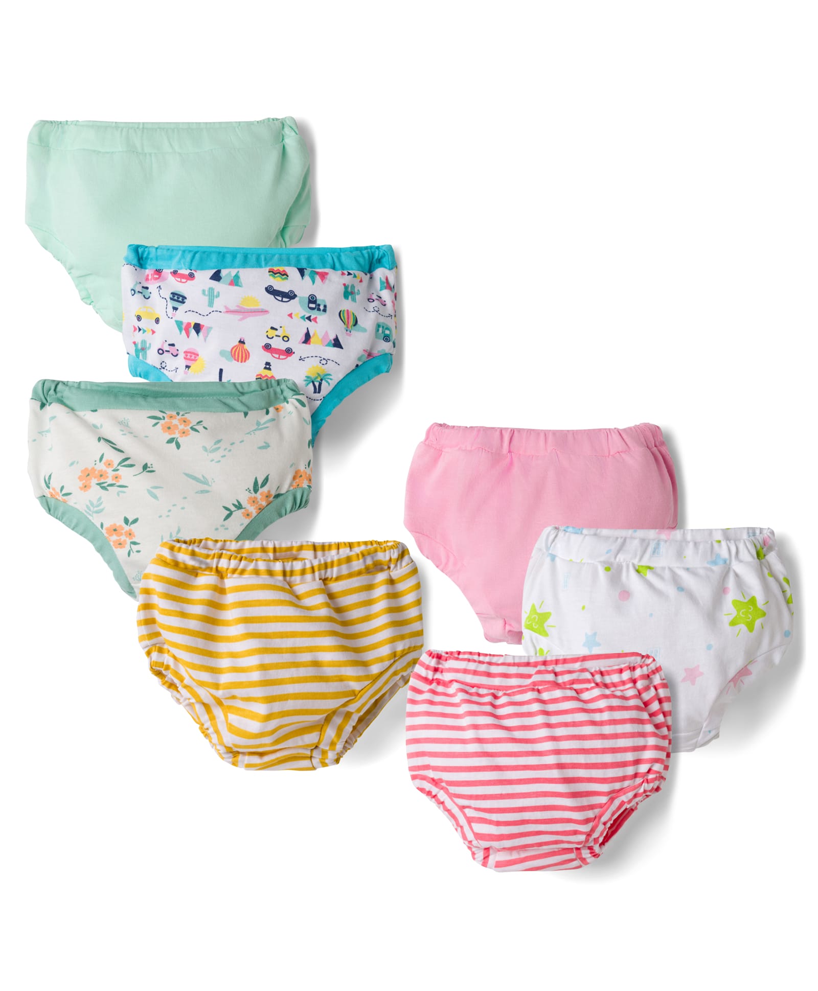 OHMS Single Jersey Knit Panties With Vehicle Print Pack Of 7 - Multicolour-image-31