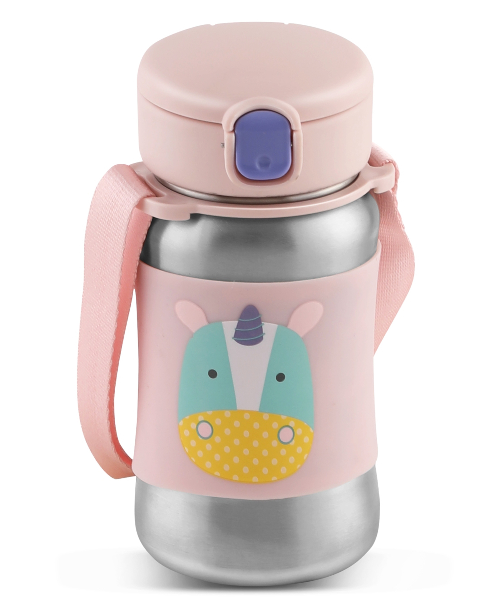 JAYPEE Lil Buds Baby Sipper Bottle for Kids |Food Grade Inner Stainless Steel with Straw|Better Grip with Silicone Cladding|Adjustable Strap for Easy Carry|Drinking Sipper, Pink-350 ml-picture-43