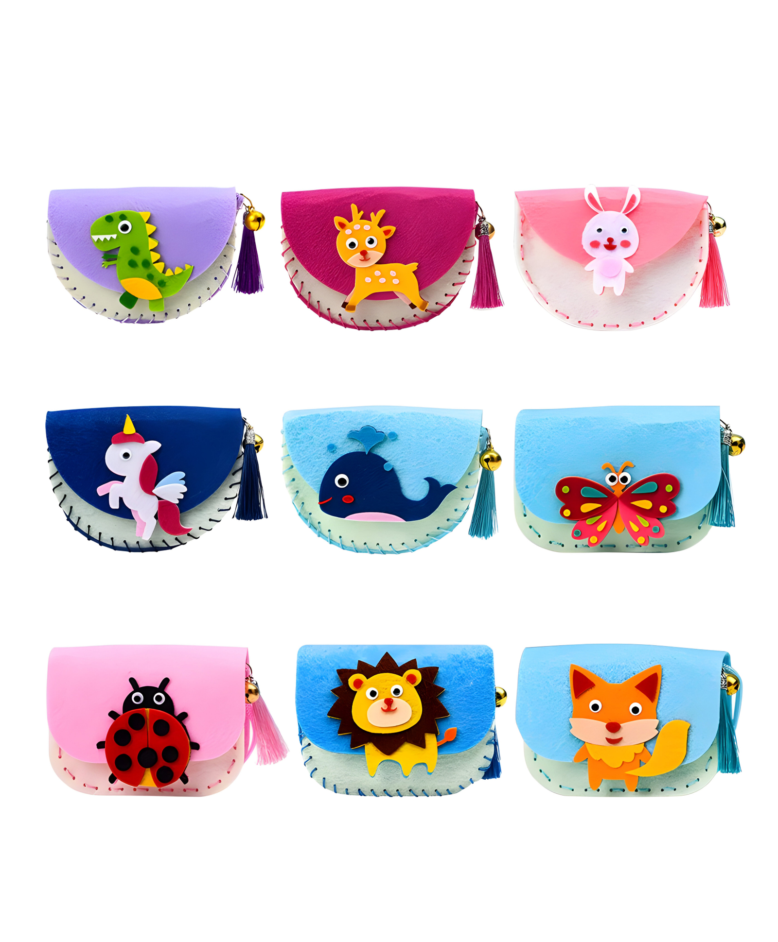 NEGOCIO DIY Kids Sewing Kit, Handbag Stitch Your Own Mini Bag - Pack of 6 - Color May Vary-picture-11