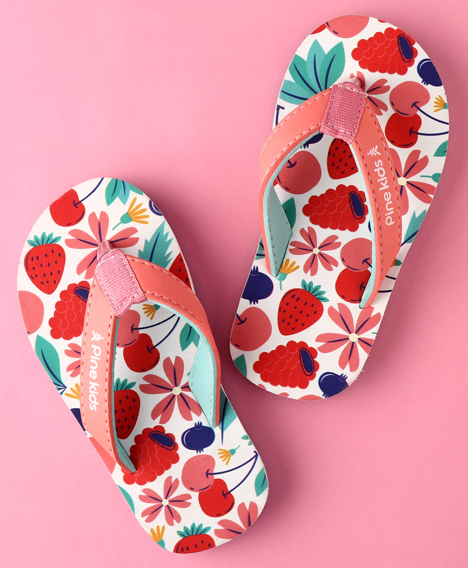 Pine Kids Slip On Tropical Theme Printed Flip Flops - Multicolour
