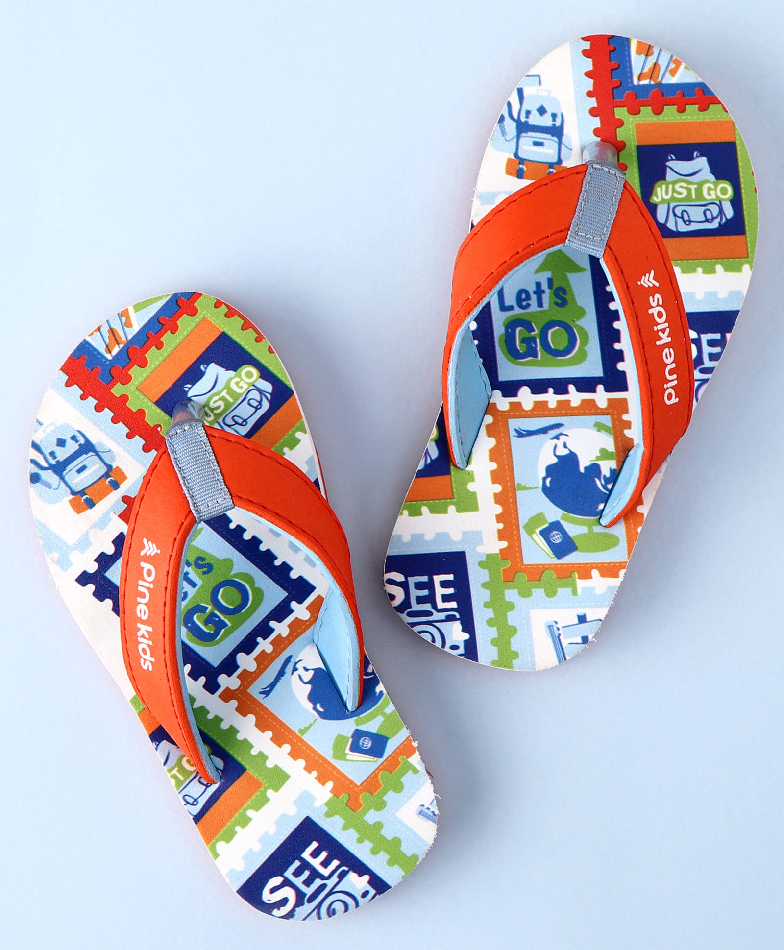 Pine Kids Slip On Text Printed Flip Flop - Multicolour-image-33
