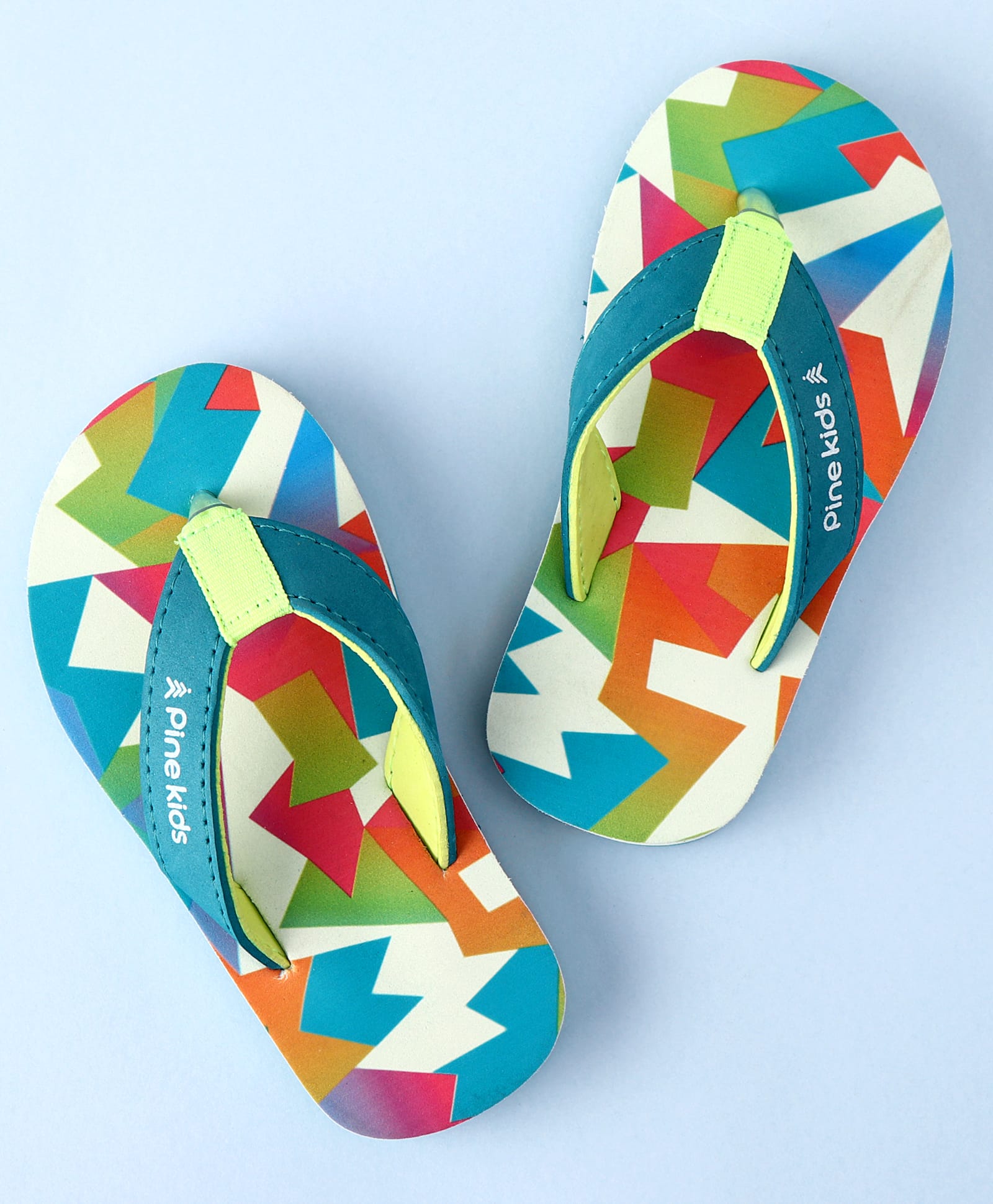 Pine Kids Slip On Flip Flops with Abstract Print - Multicolor