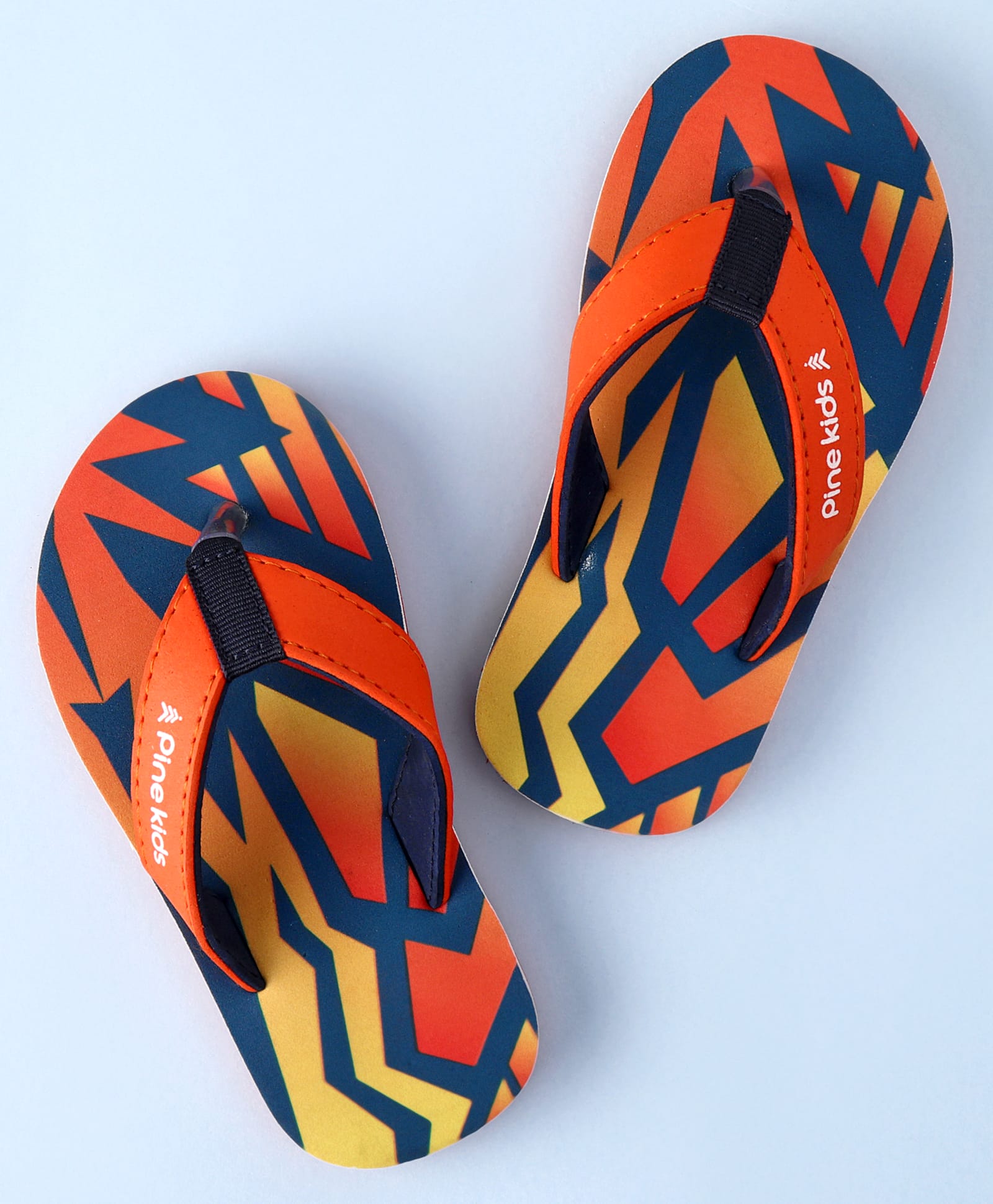 Pine Kids Slip On Flip Flops with Abstract Print - Orange-image-44