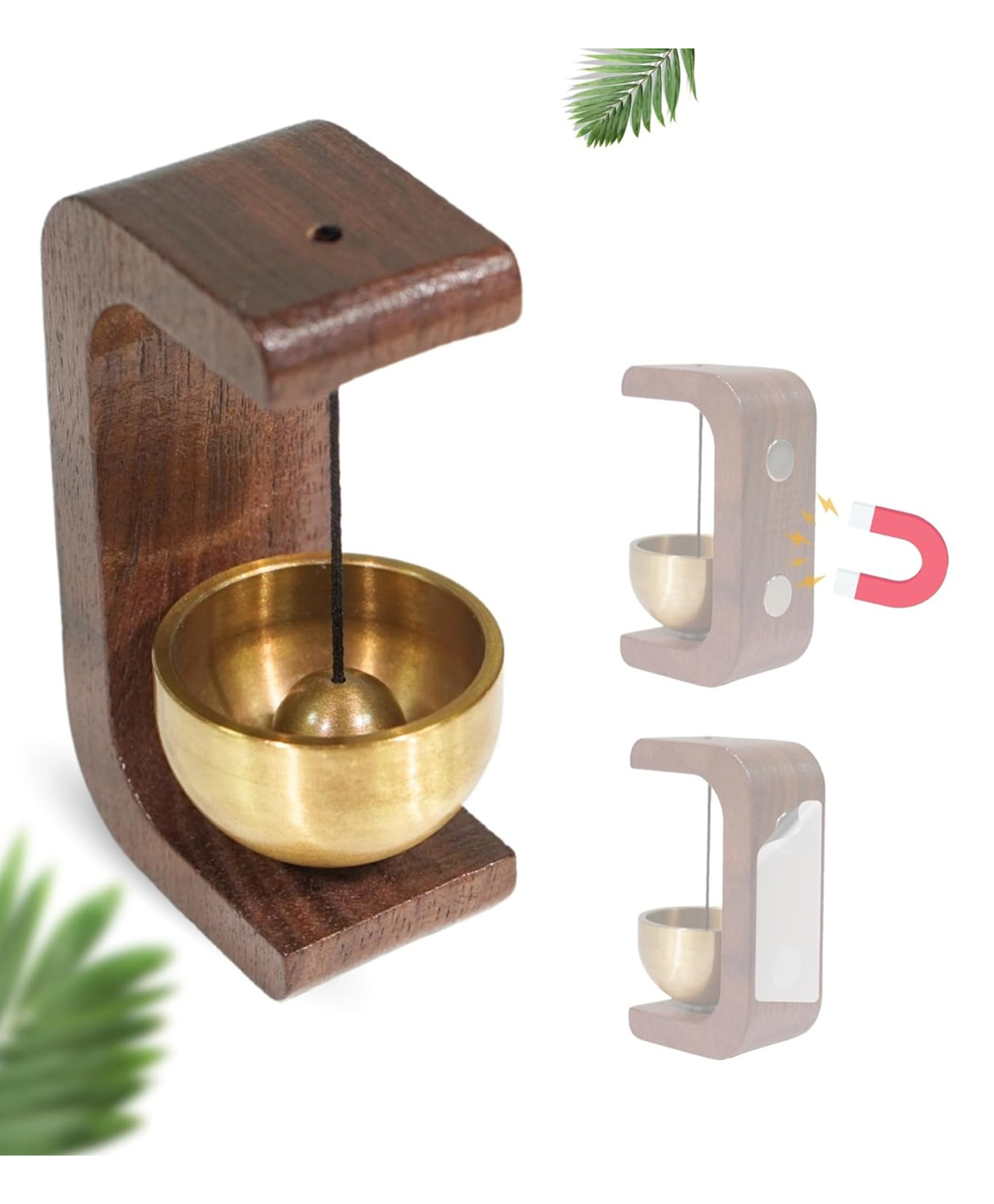YAMAMA Magnetic DoorBell Chime | Wooden Style Brass Magnetic And Double-sided Tape | Shopkeepers Bell For Door | Doorbell | ShopBell | Ornaments And Hanging Decoration For Entrance | Room | Restaurant-picture-17