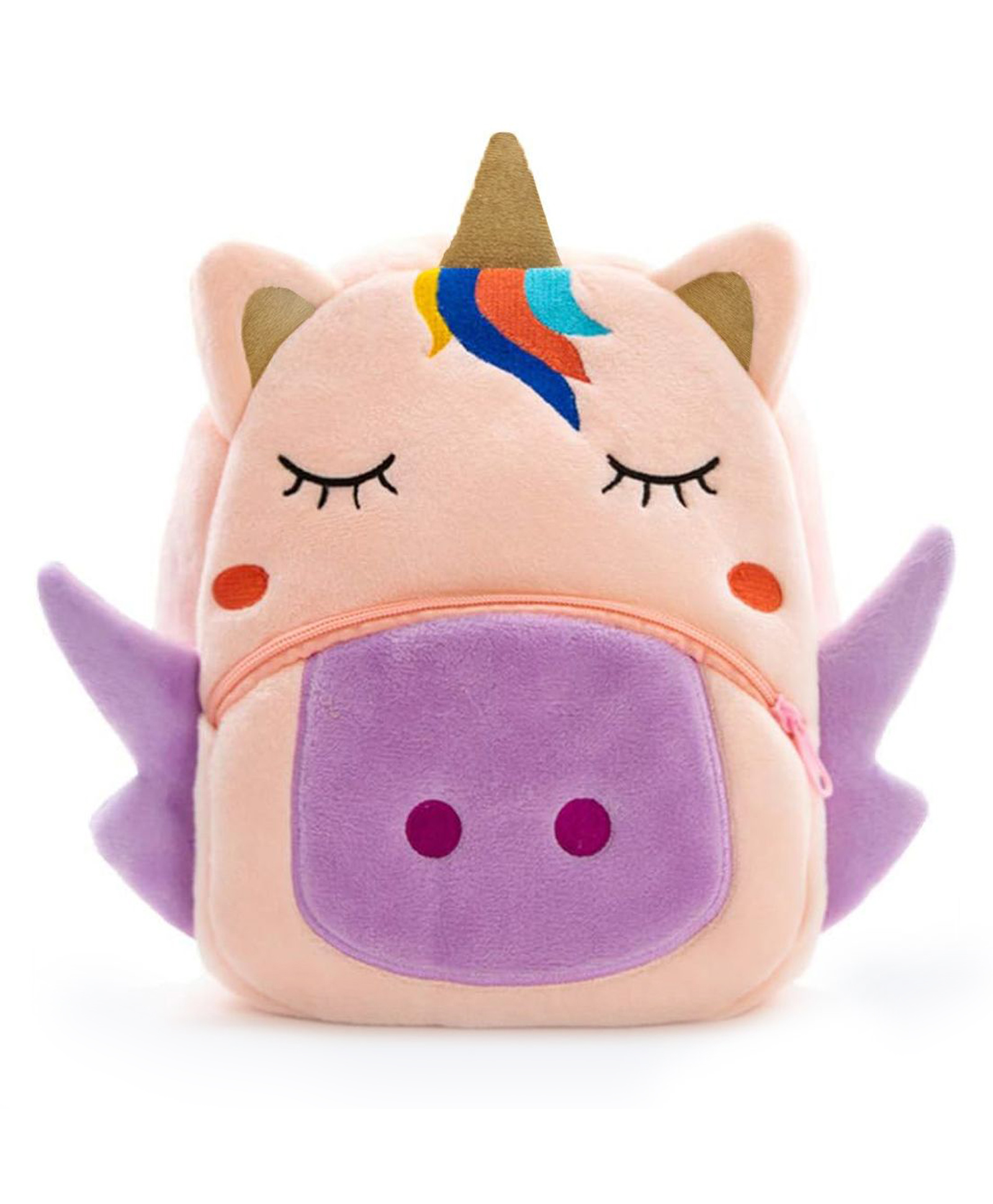 Frantic Premium Quality Peach Sleeping Unicorn school bag -Height 14 Inches-image-41