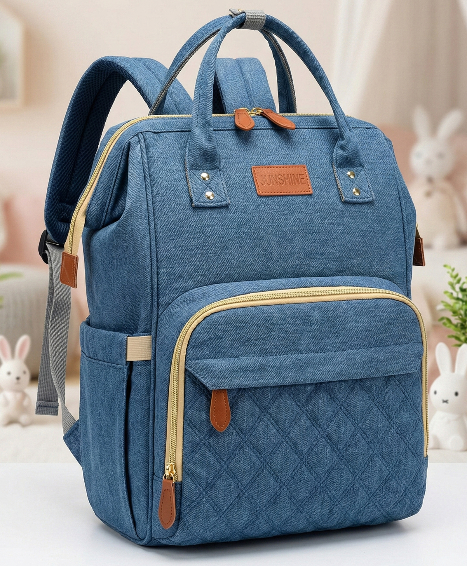 Purple Tots Maternity Diaper Bag - Plain Navy Blue-image-40