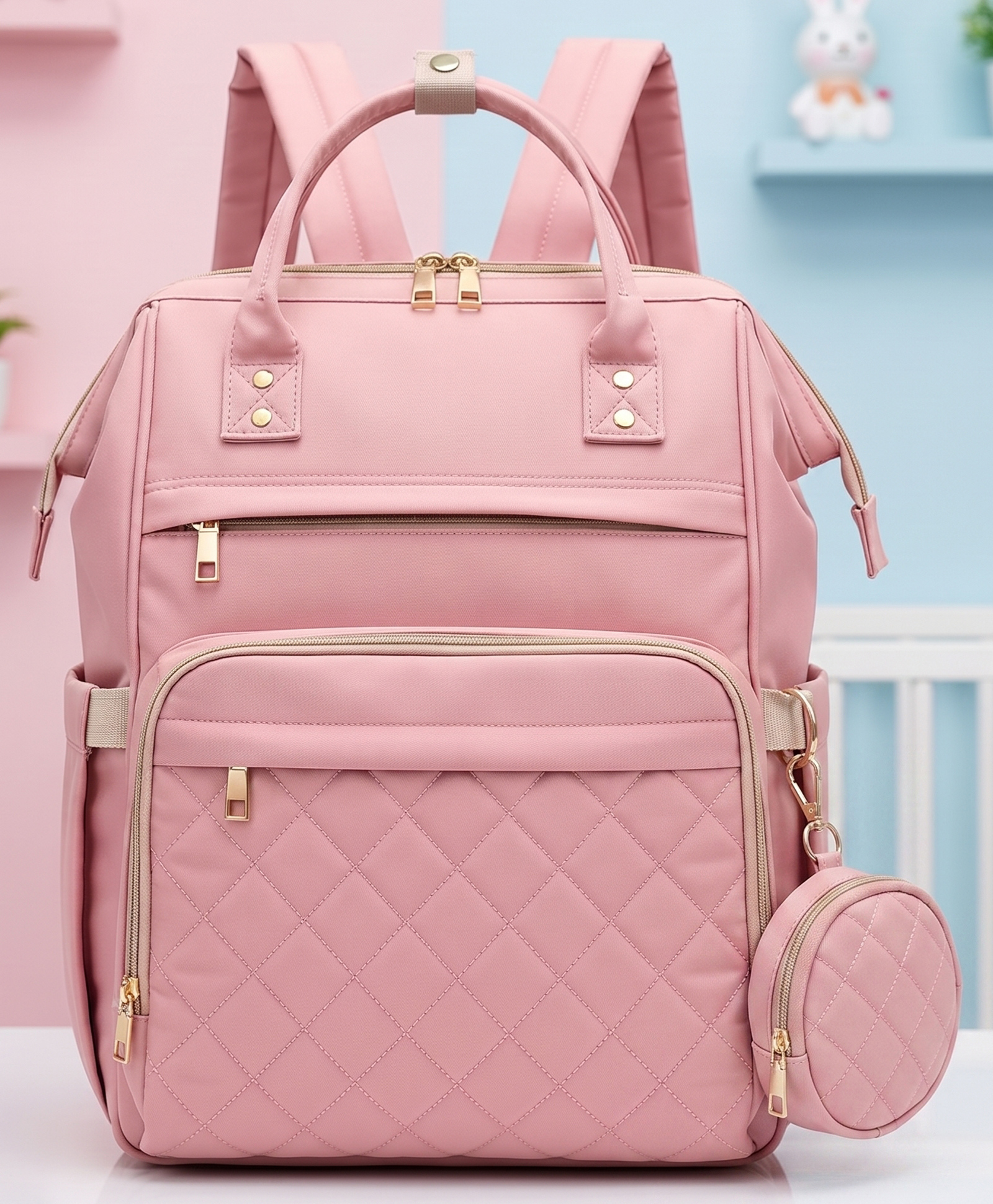 Purple Tots Maternity Diaper Bag - Pink-image-48