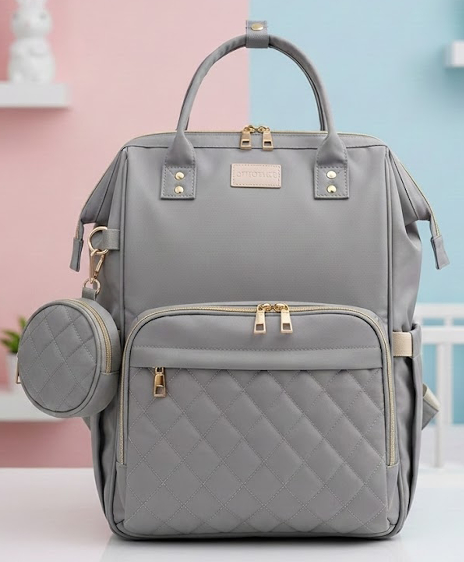 Purple Tots Maternity Diaper Bag - Grey-image-11