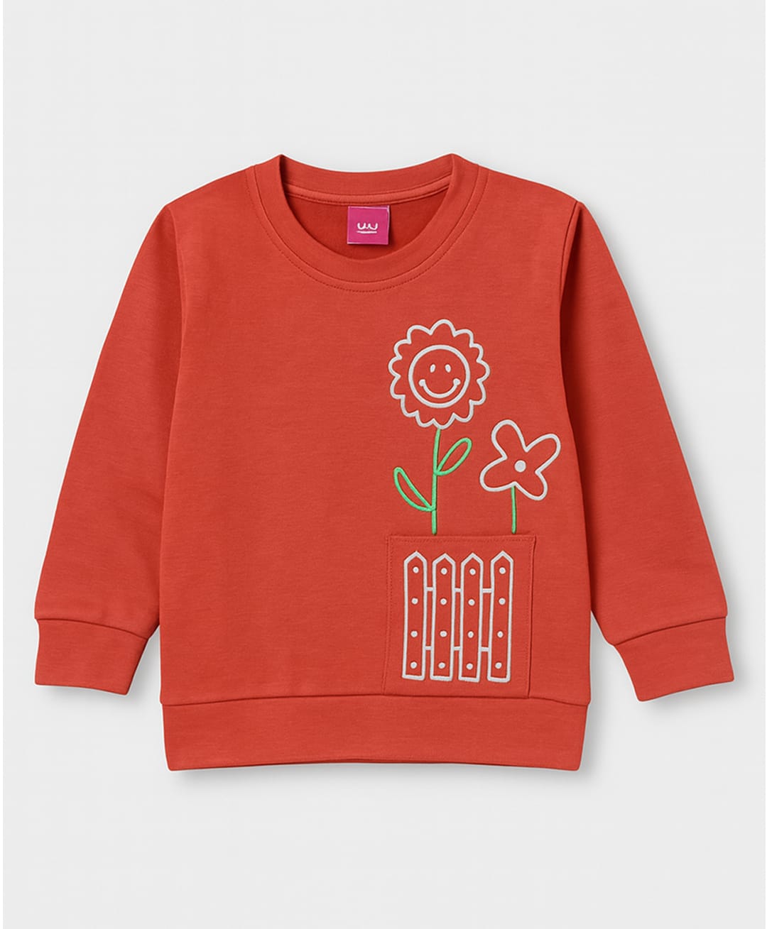 Sportking Cotton Blend Knit Full Sleeves Floral Printed Pre Winter Sweatshirt - Red-image-22