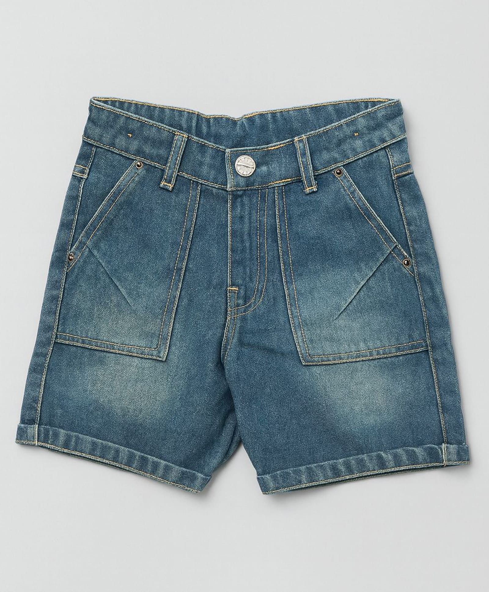 Sportking Denim Washed Shorts - Blue-picture-20