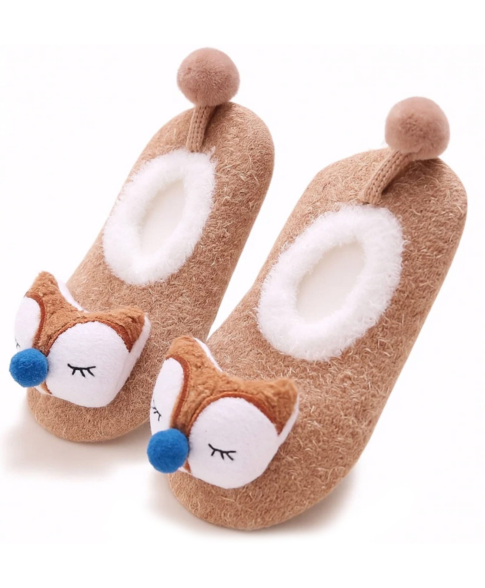 Neska Moda Knit Bird Applique Detailed Socks - Brown & White-picture-41
