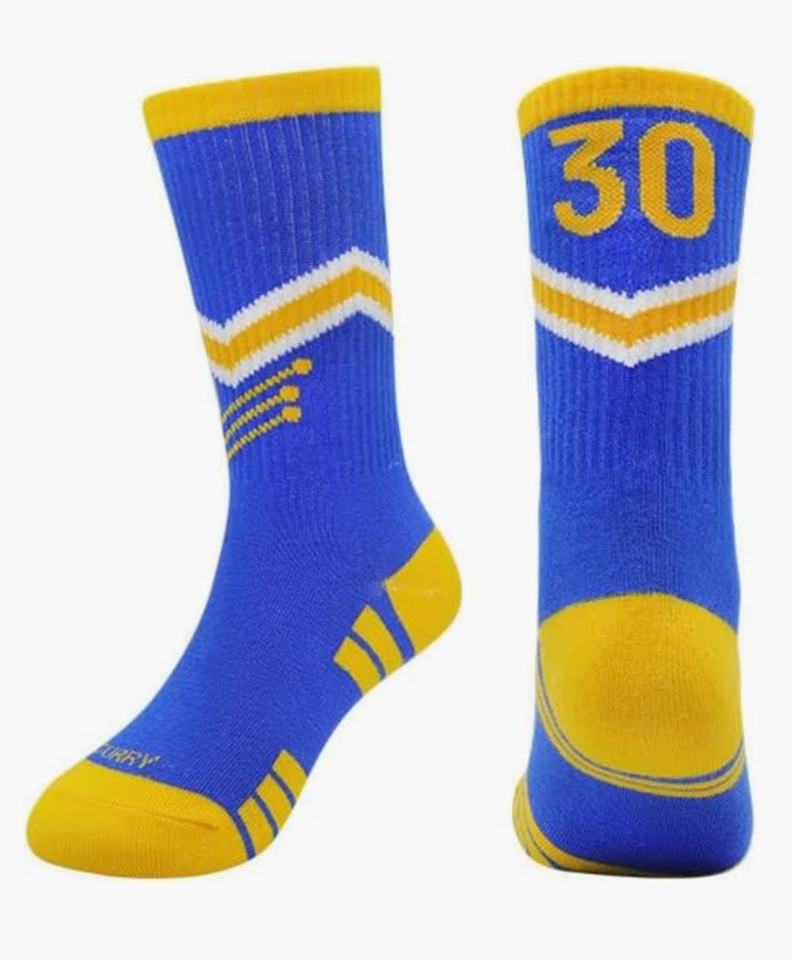 Neska Moda Knit Abstract Printed Mid Calf Socks - Blue & Yellow-picture-42