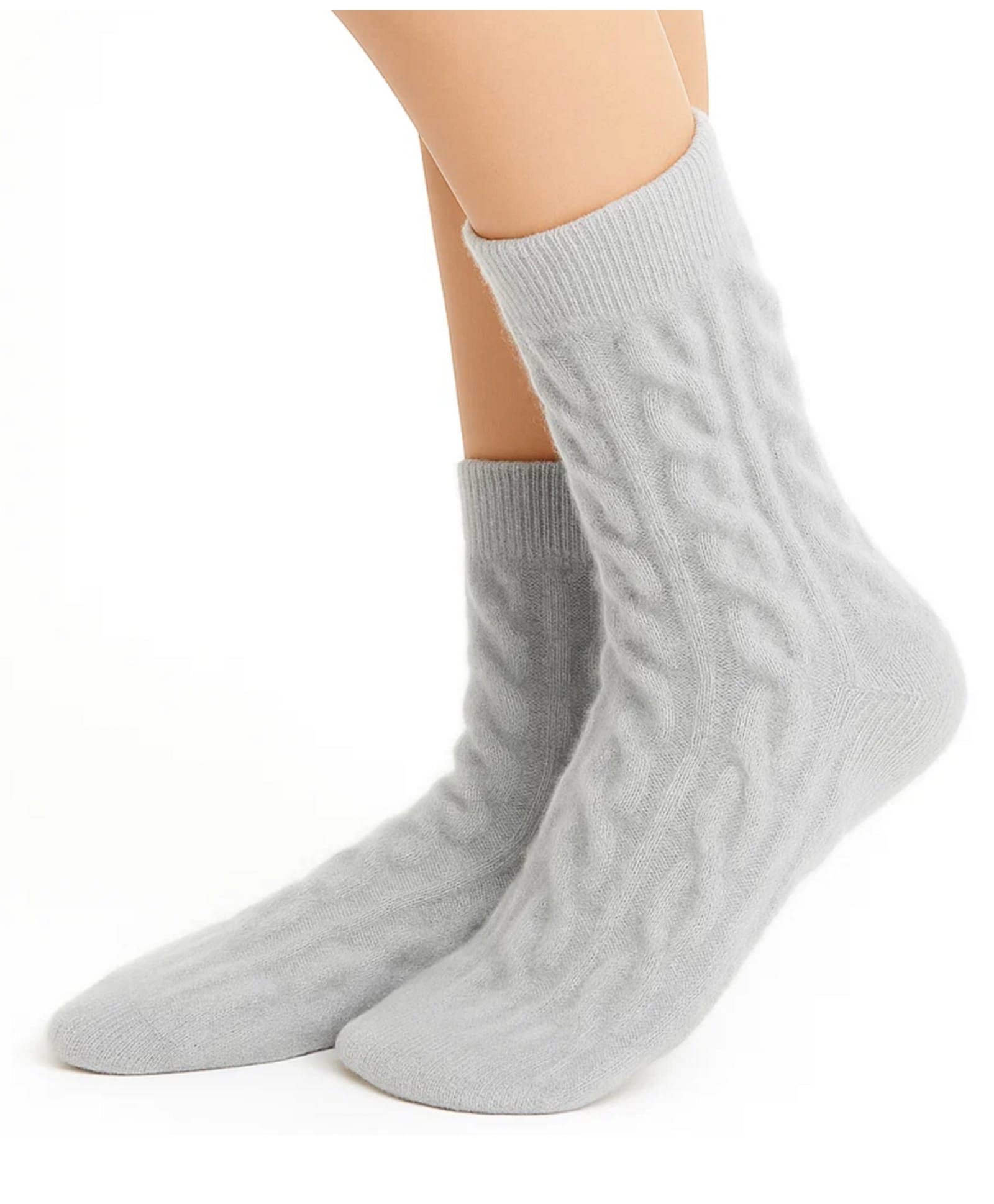 Neska Moda Knit Solid Mid Calf Socks - Grey-picture-27