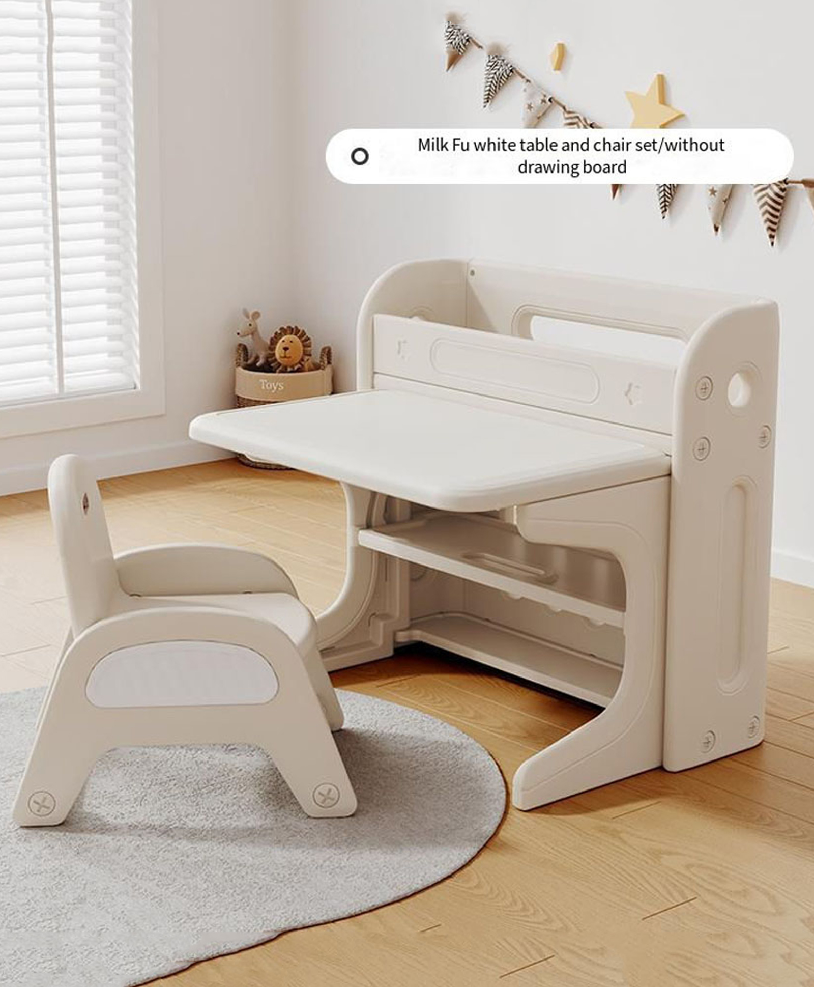 fab n funky Kids Study Table & Chair Set Kids Learning Table with Storage 310 Years Sturdy & Durable Material Study, Art & Craft, Activity Table Easy-Clean Surface Plug & Play Assembly -White-picture-31