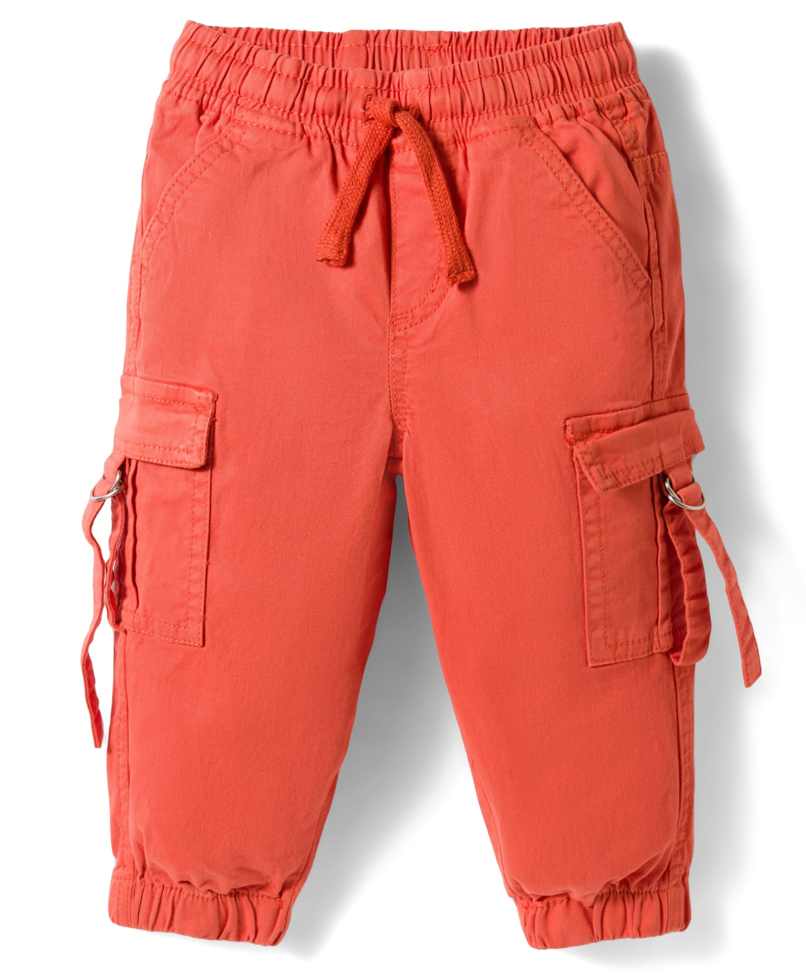 Babyhug Twill Lycra Woven Full Length Cut N Sew Trouser With Cargo Pockets & Stretch - Orange-picture-17