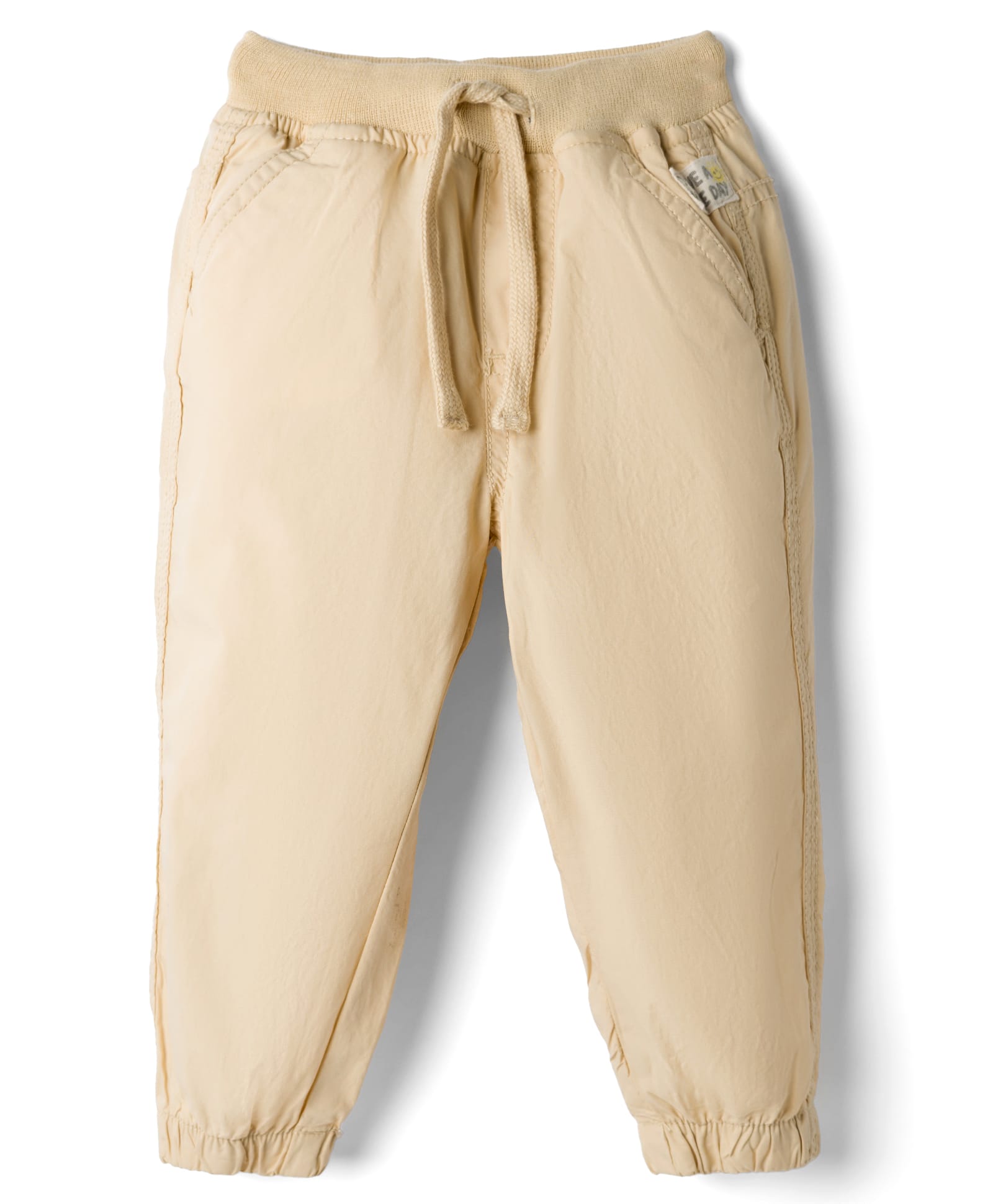 Babyhug Poplin Cotton Woven Full Length Trouser Pants with Patch & Pockets - Beige-picture-18