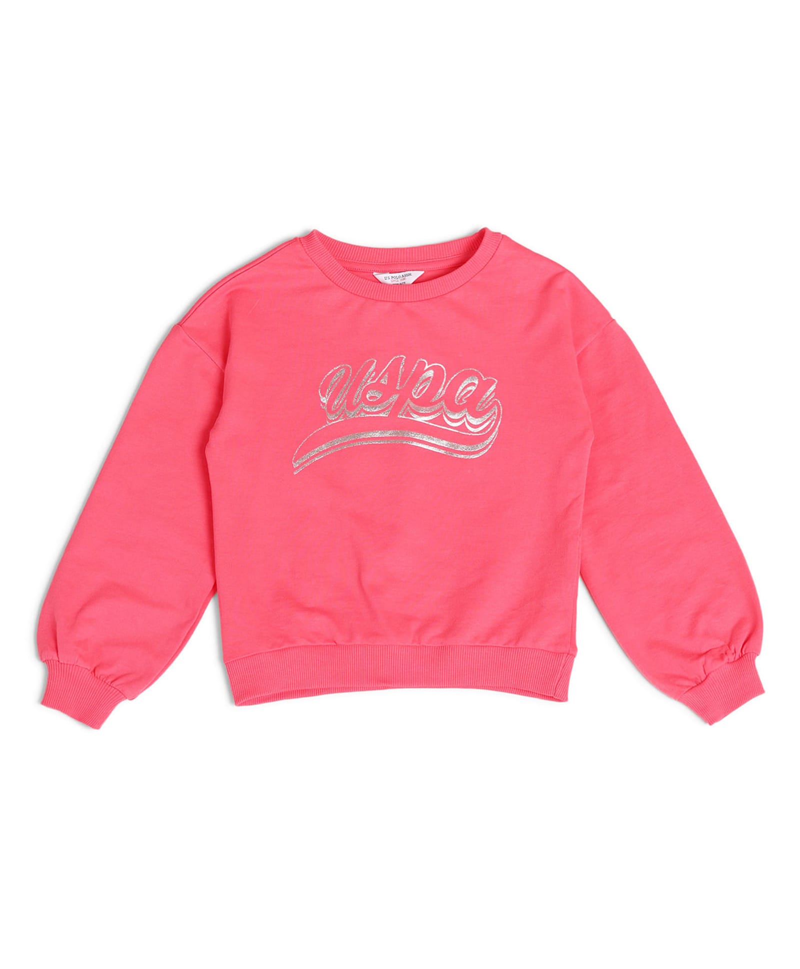 US Polo Assn Knit Full Sleeves Sweatshirt With USPA Print - Light pink-picture-15