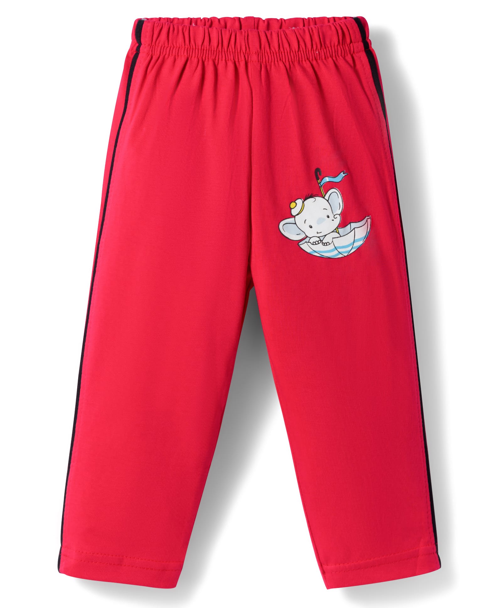 Tango Single Jersey Knit Full Length Lounge Pant with Elephant Print - Red-picture-11