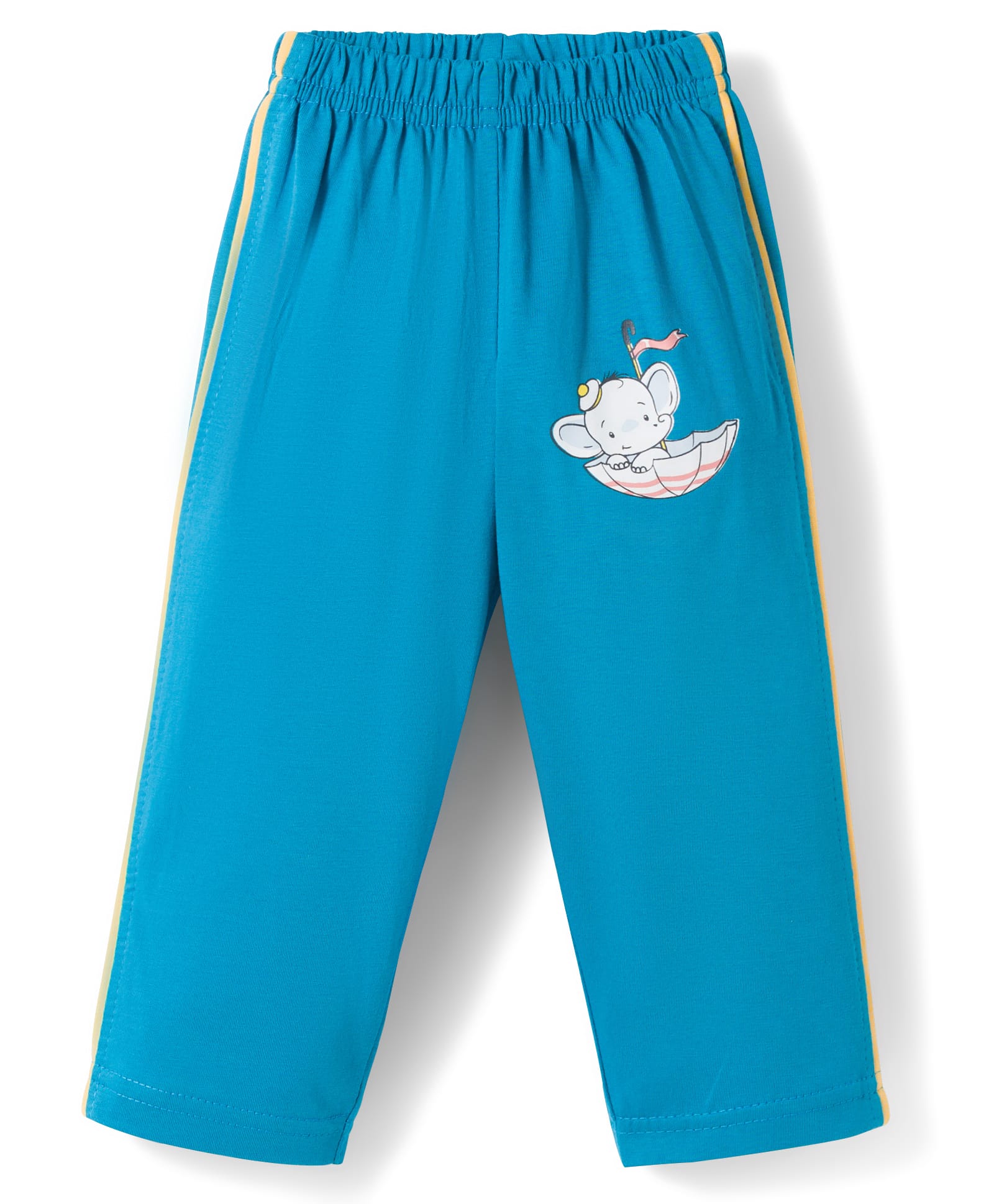 Tango Single Jersey Knit Full Length Lounge Pant with Elephant Print - Blue-picture-10