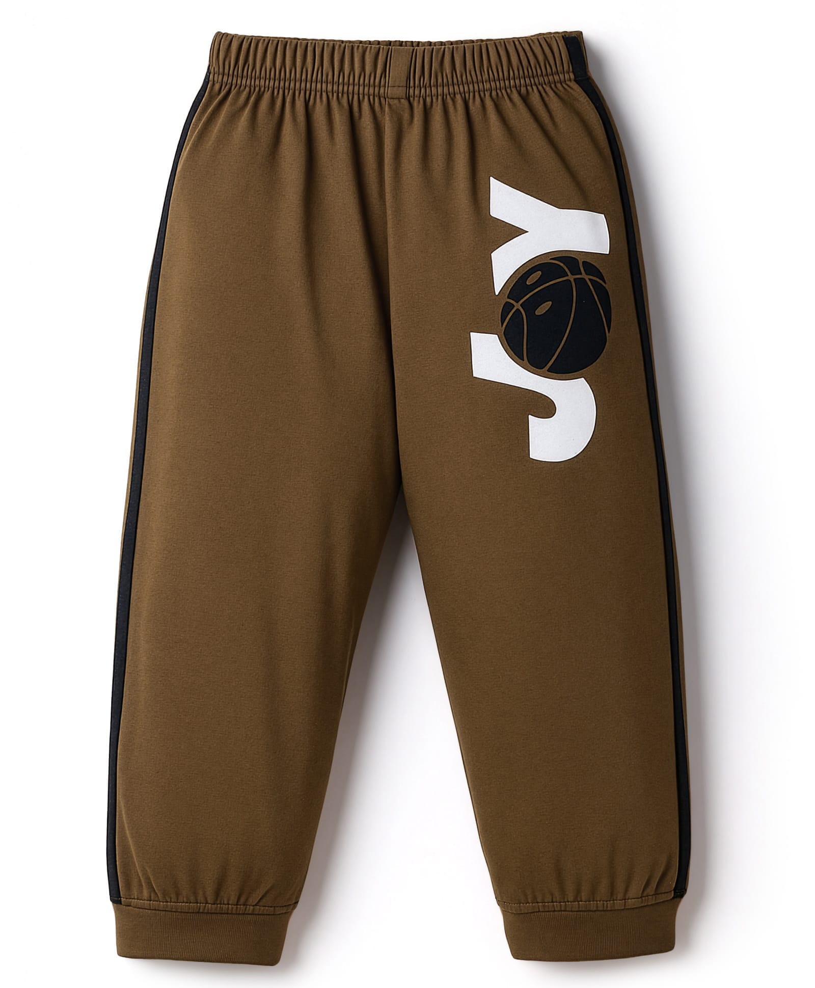 Tango Single Jersey Knit Full Length Lounge Pant With Text Print - Brown-picture-28