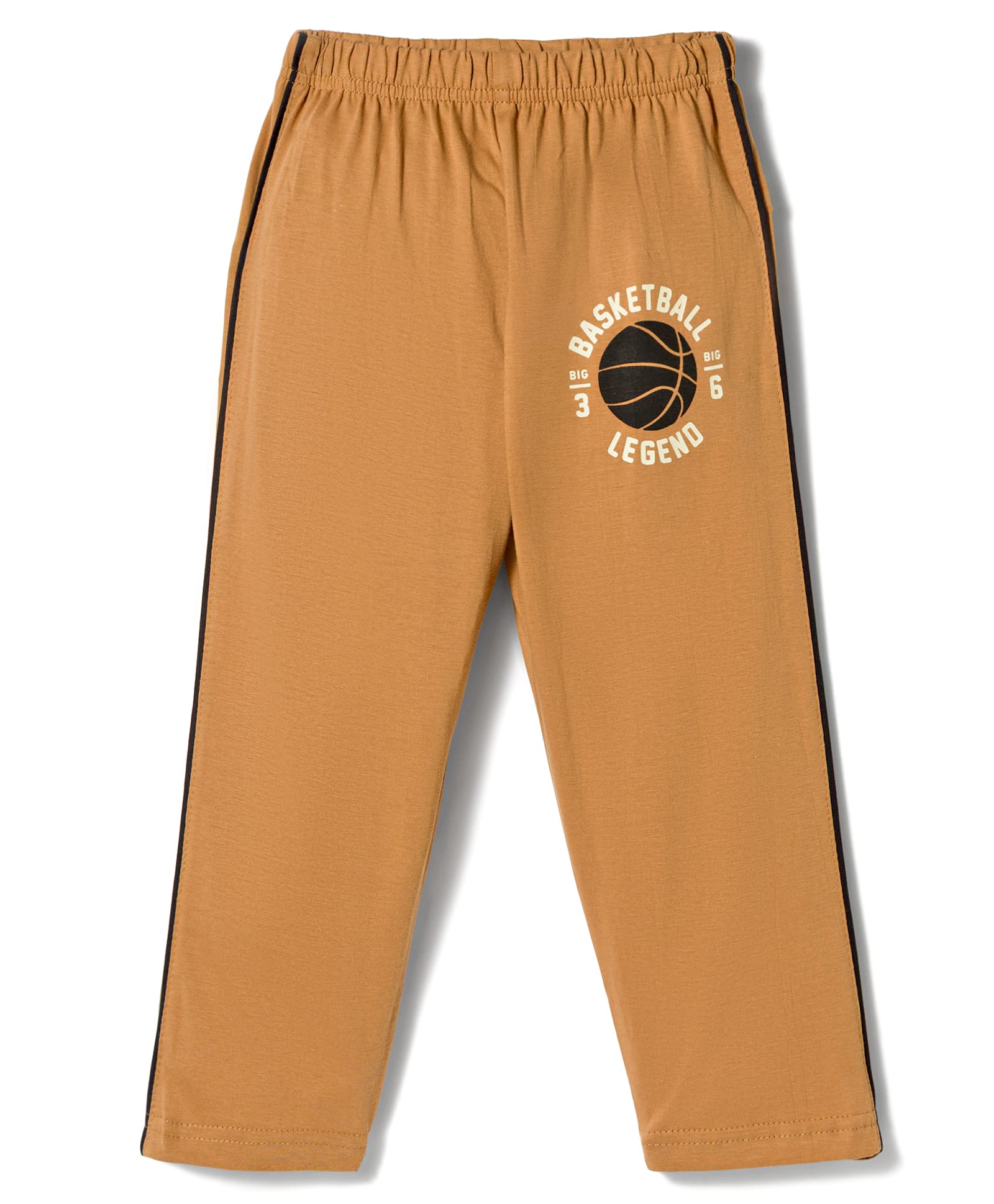 Tango Single Jersey Knit Full Length Lounge Pant With Text Print - Tan-picture-22