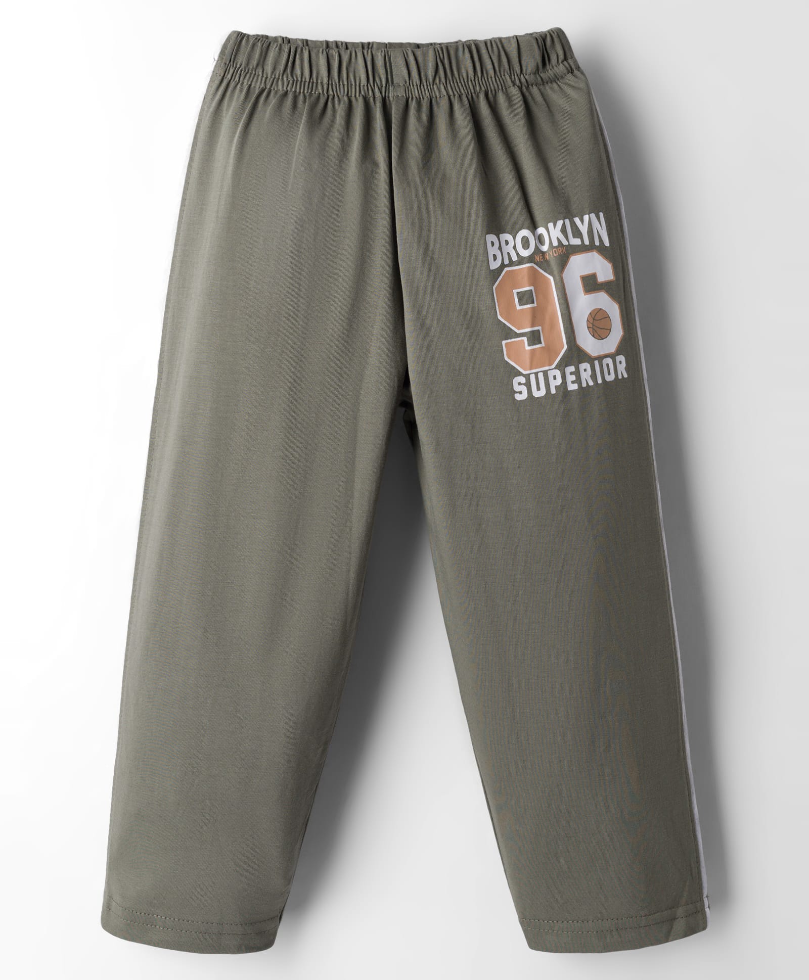 Taeko Single Jersey Knit Full Length Lounge Pant With Text Print - Olive Green-picture-20
