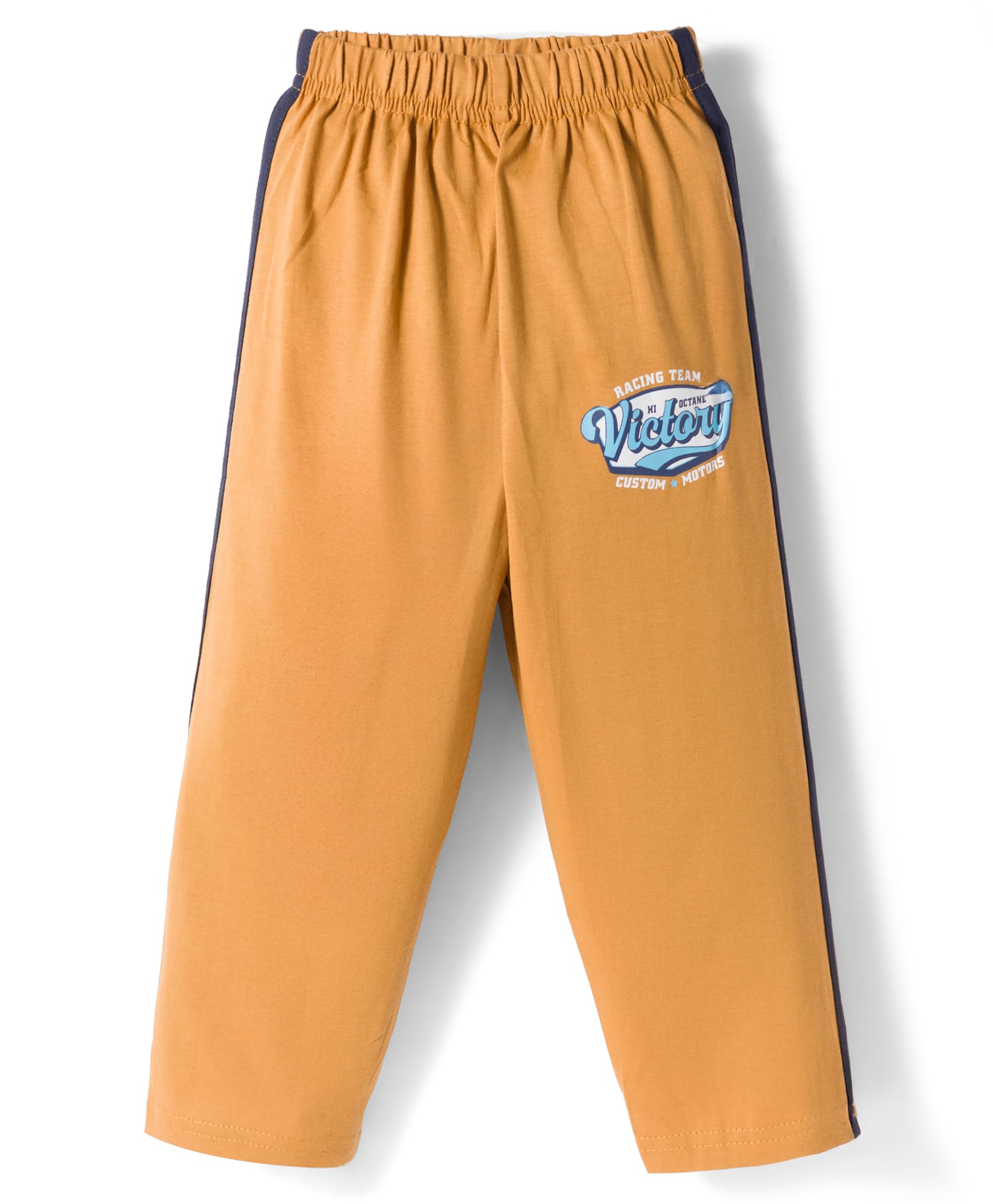 Taeko Single Jersey Knit Full Length Lounge Pant With Text Print - Golden-picture-24
