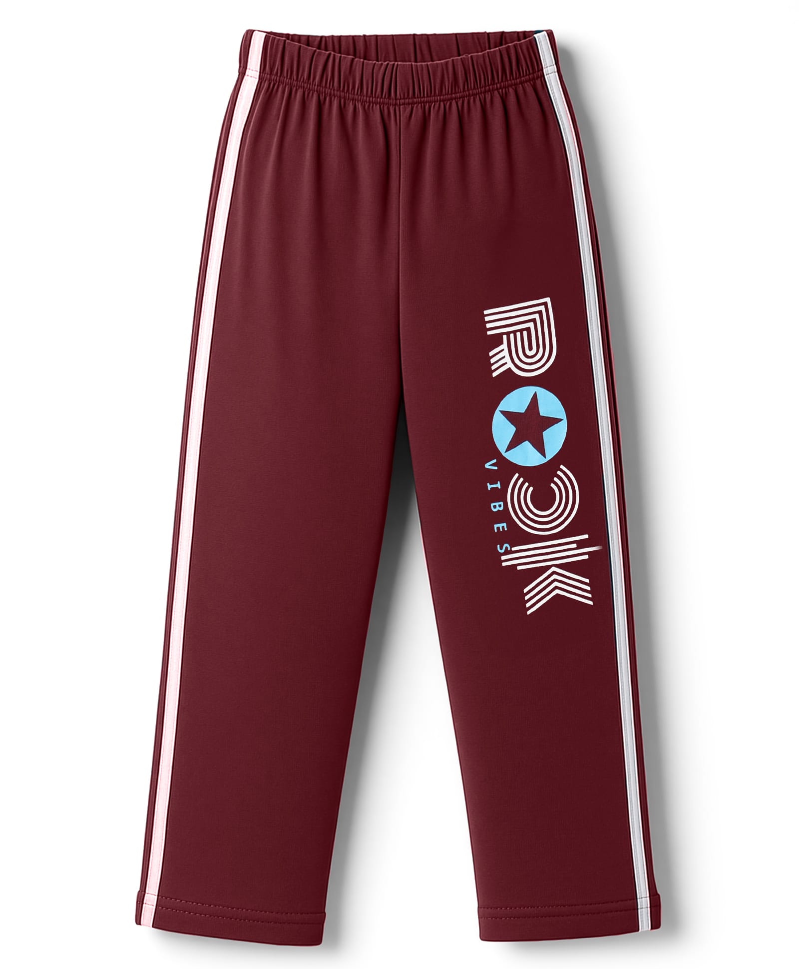 Taeko Single Jersey Knit Full Length Lounge Pant With Text Print - Maroon-picture-11
