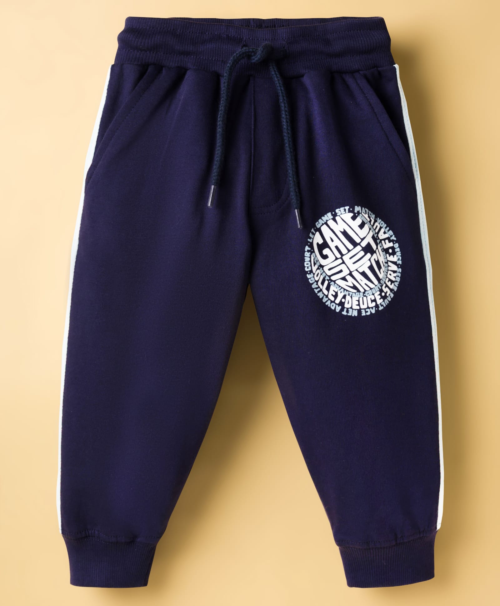 Taeko Looper Knit Full Length Jogger Fit Lounge Pant with Text Print - Navy Blue-picture-26