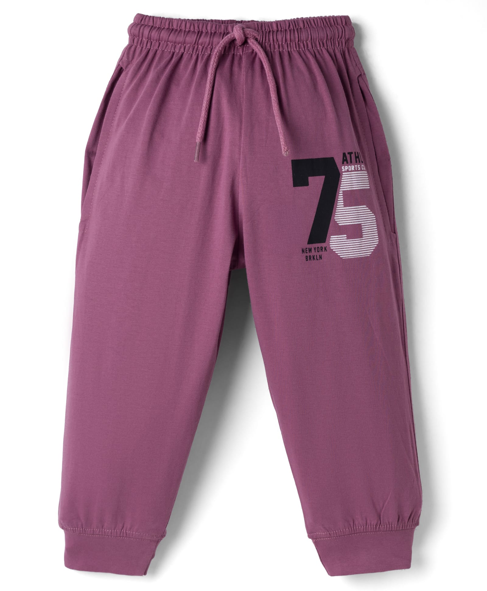 Taeko Single Jersey Knit Full Length Jogger Fit Lounge Pant with Numbers Print - Wine-picture-20