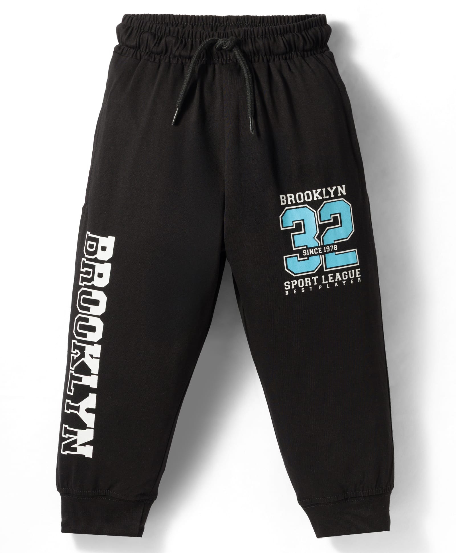 Taeko Single Jersey Knit Full Length Lounge Pant with Text Print - Black-image-38