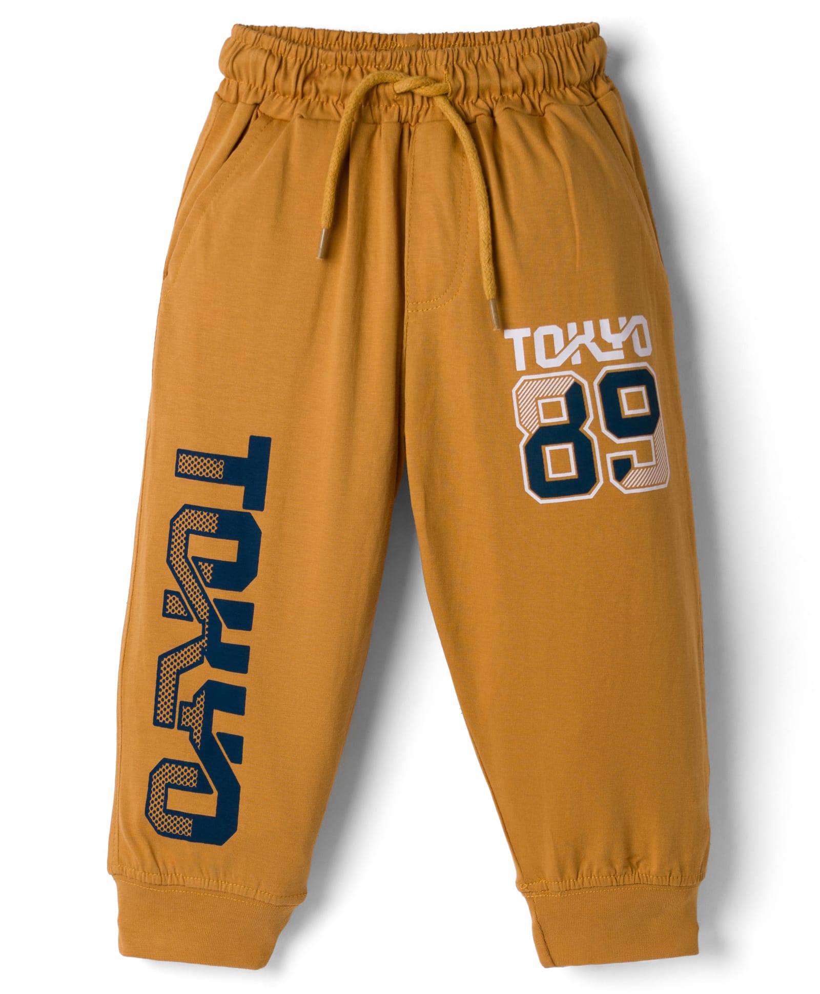 Taeko Single Jersey Knit Full Length Lounge Pant with Text & Number Print - Golden-picture-28