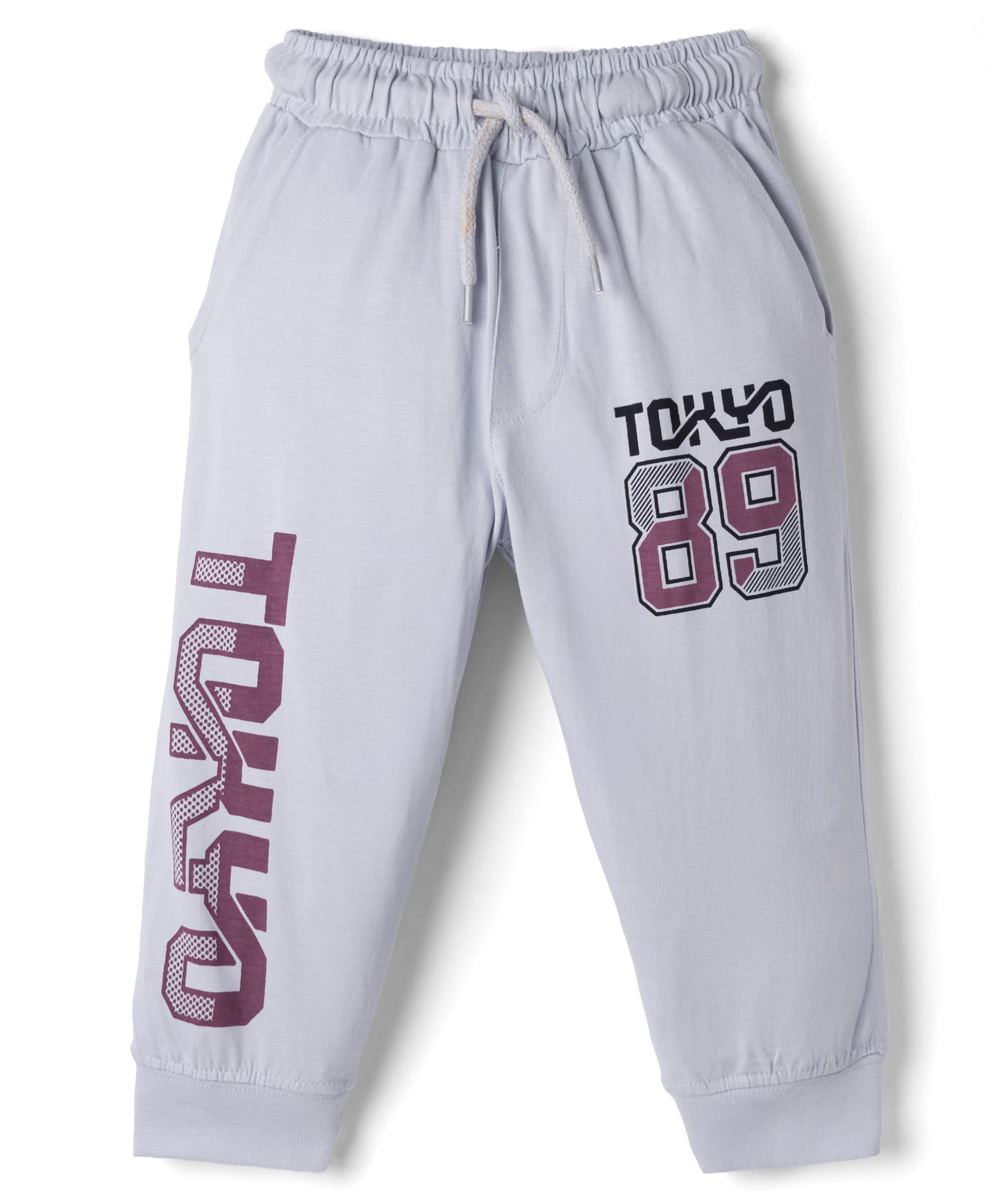 Taeko Single Jersey Knit Full Length Lounge Pant with Text & Number Print - Light Blue-picture-28