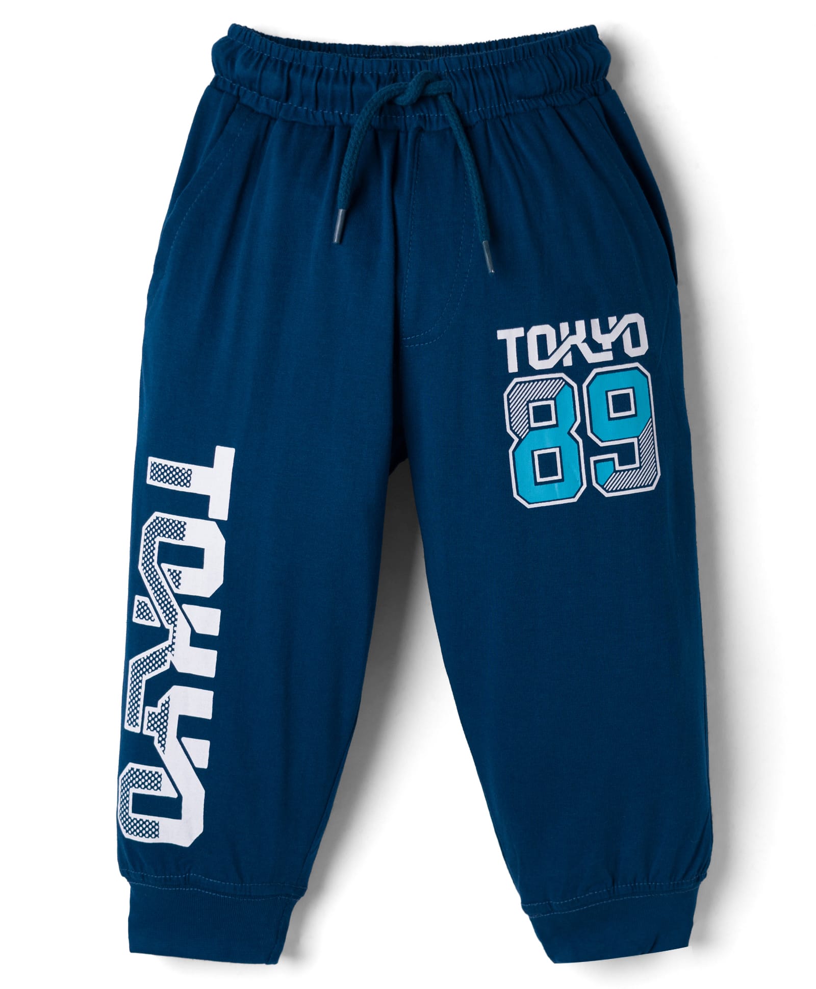 Taeko Single Jersey Knit Full Length Lounge Pant with Text & Number Print - Navy Blue-image-23