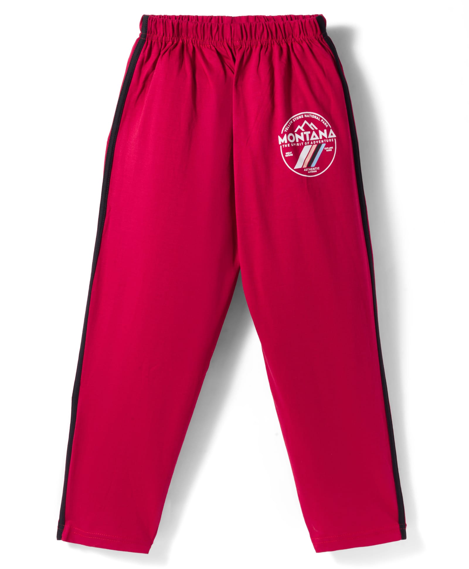 Taeko Single Jersey Knit Full Length Lounge Pant with Text Print - Red-picture-23