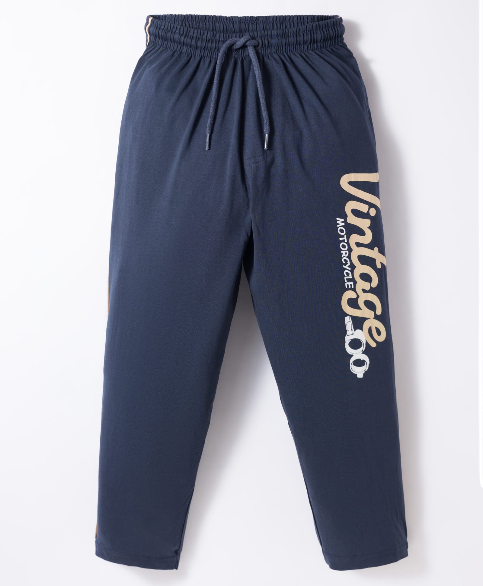 Taeko Single Jersey Knit Full Length Lounge Pant with Vintage Motorcycle Print - Blue-picture-11