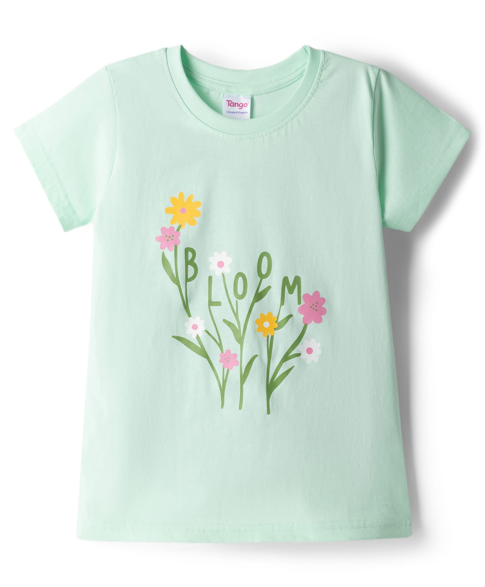 Tango Single Jersey Knit Half Sleeves Floral Printed T-Shirt - Sea Green-image-29