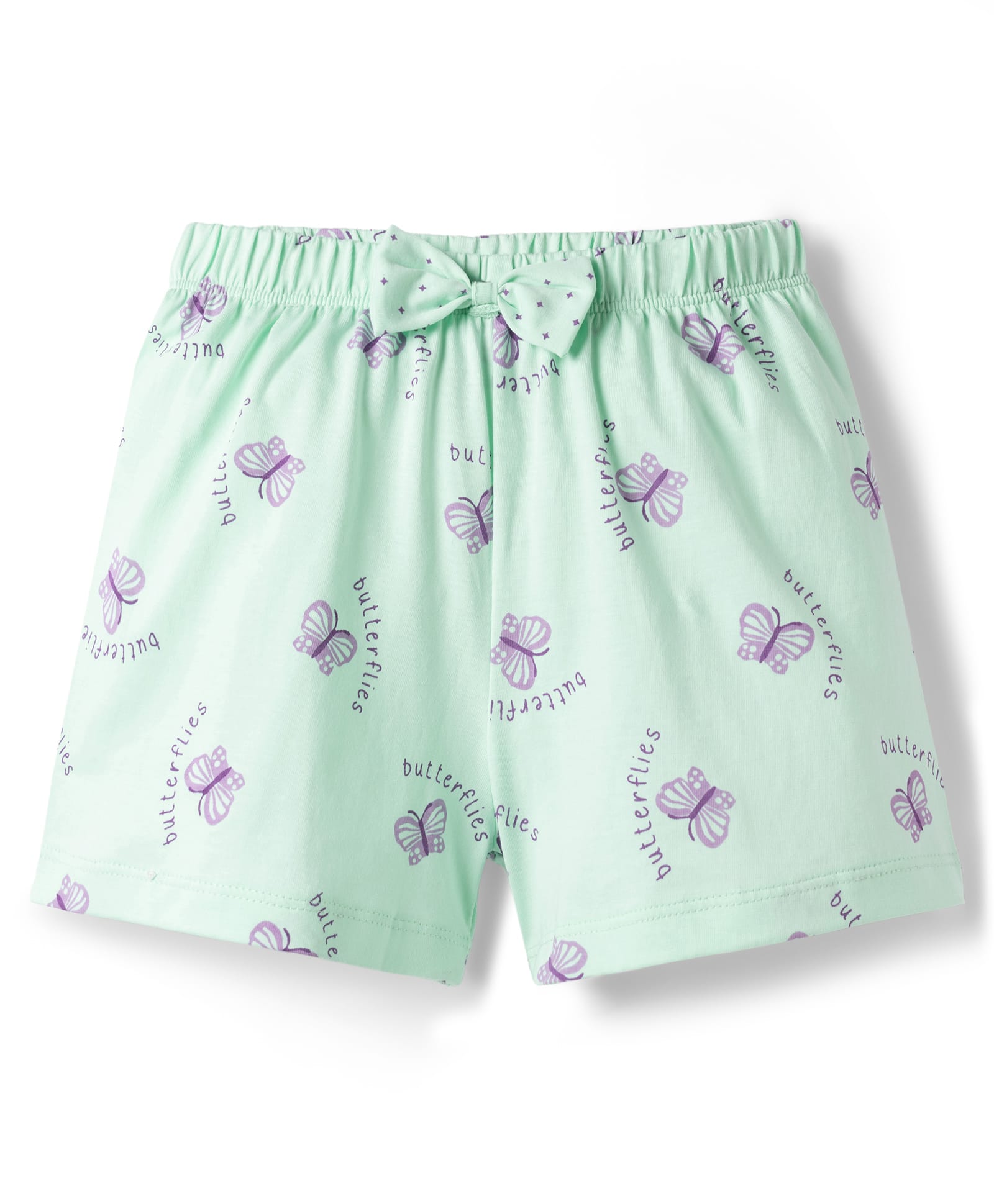 Tango Single Jersey Knit Knee Length Shorts with Butterfly Print - Sea Green-picture-9