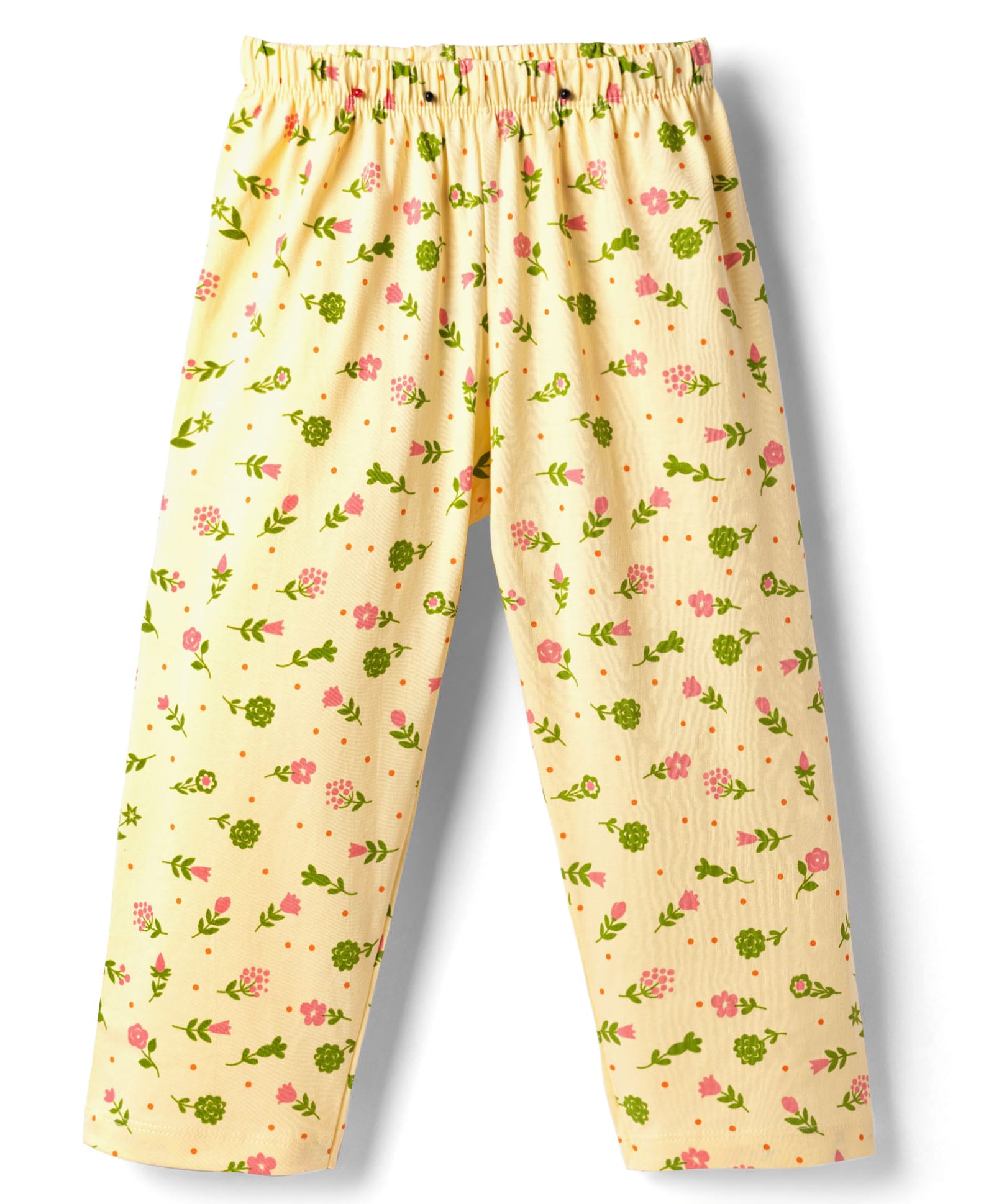 Tango Single Jersey Knit Floral Printed Three Fourth Leggings - Yellow-picture-25