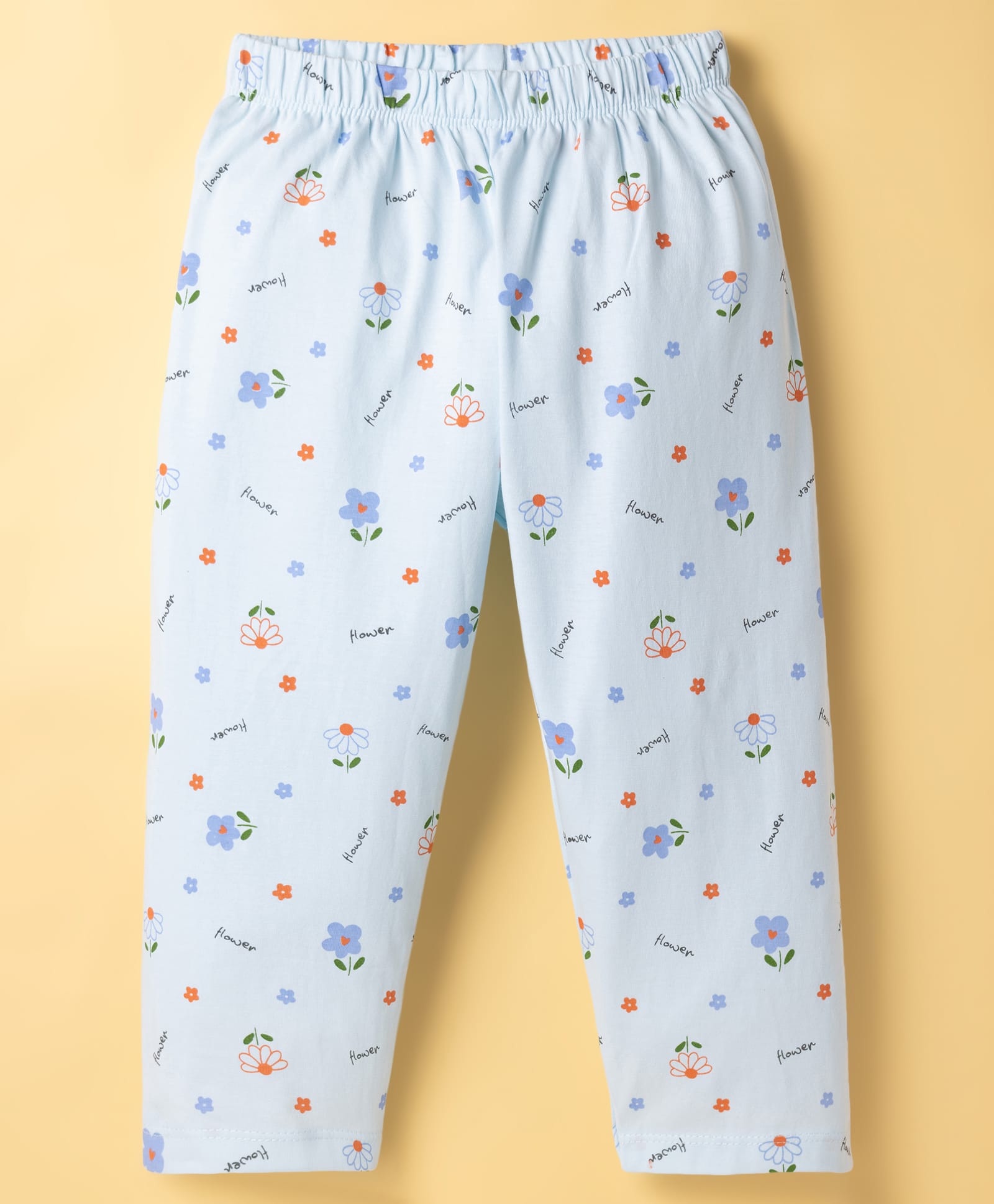 Tango Single Jersey Knit Floral Printed Three Fourth Leggings - Aqua-picture-11