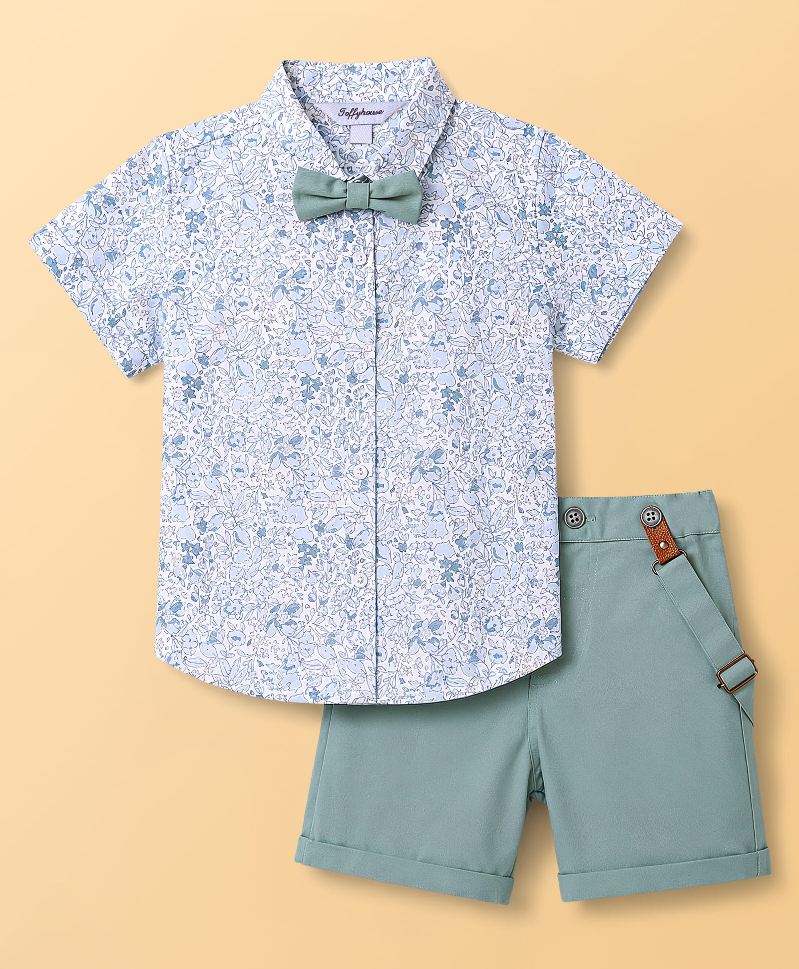 ToffyHouse Shirt and Bottom Set Half sleeves Male Teal 12-18M-image-35