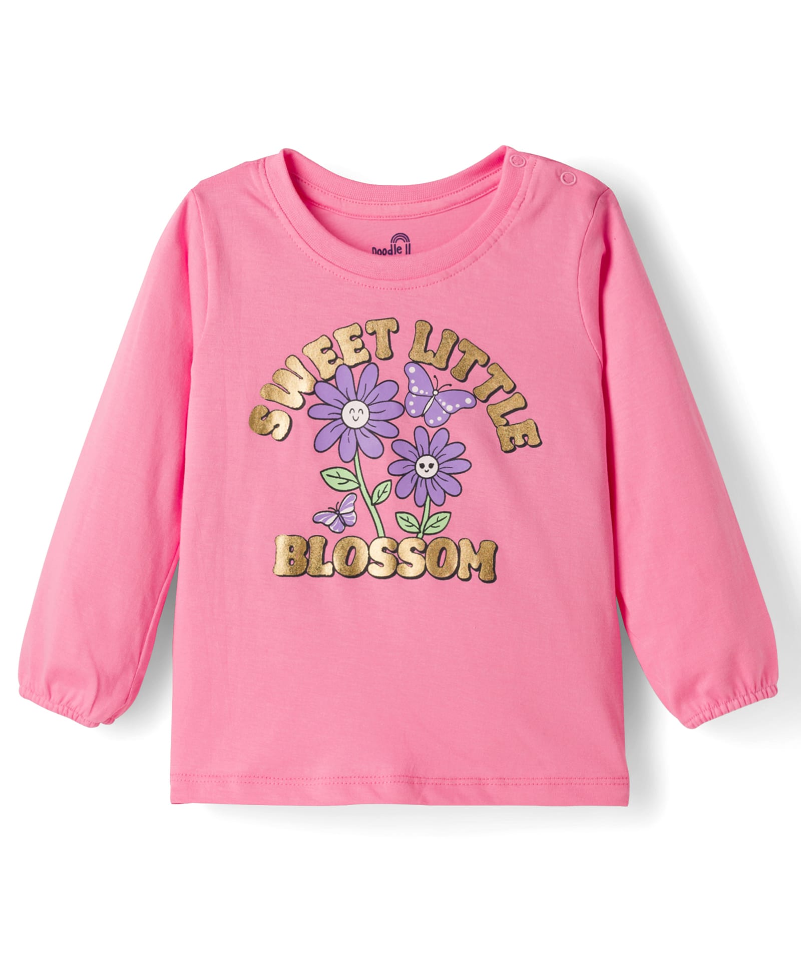Doodle Poodle 100% Cotton Knit Full Sleeves Floral Printed T-Shirt - Pink-picture-36